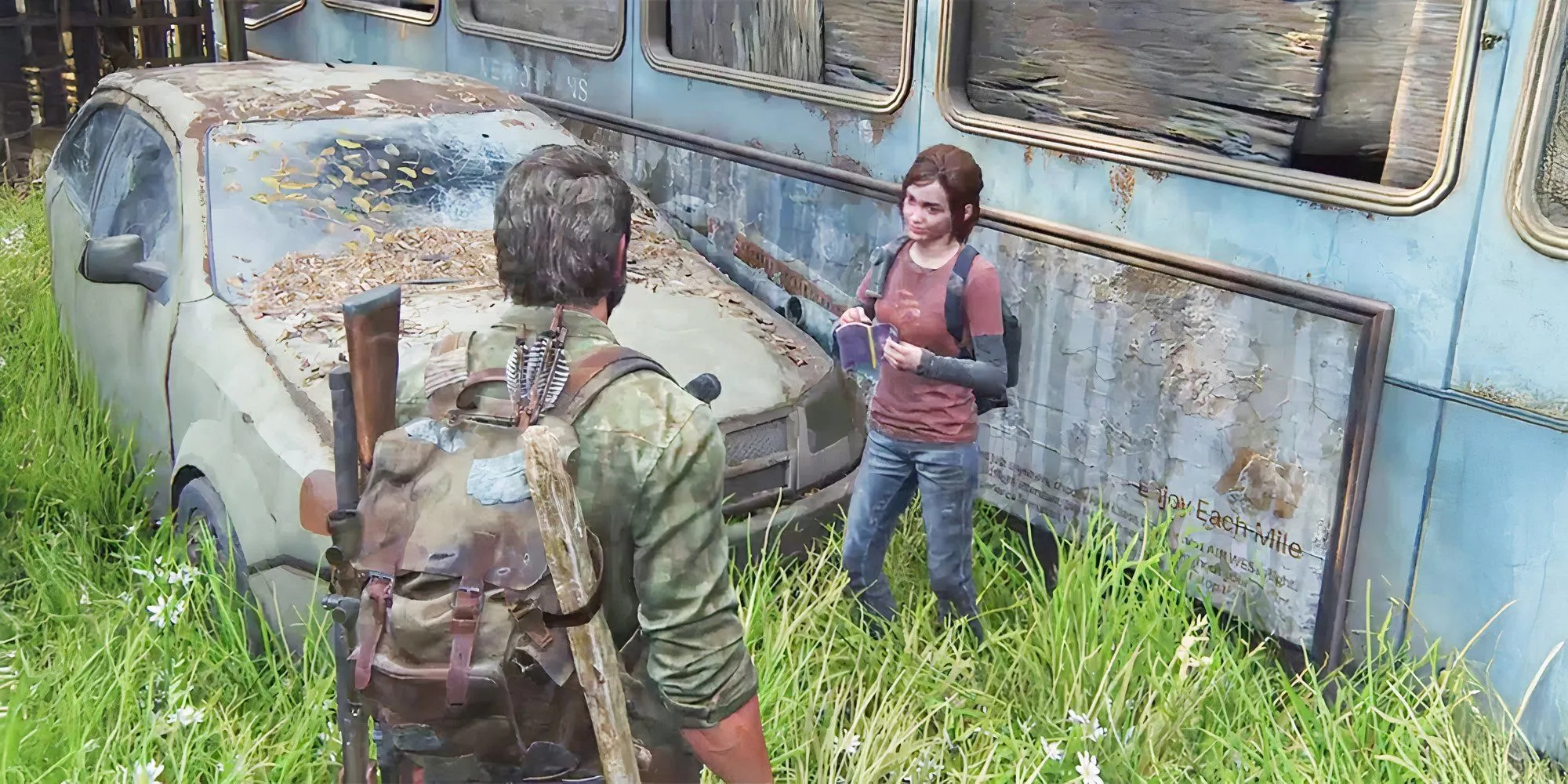 Ellie đọc sách đố vui cho Joel trong The Last of Us