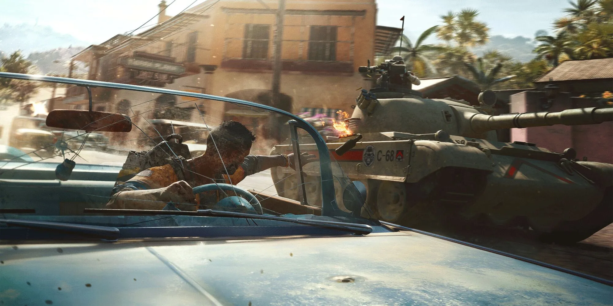 Far Cry 6 Driving Car and Throwing Molotov