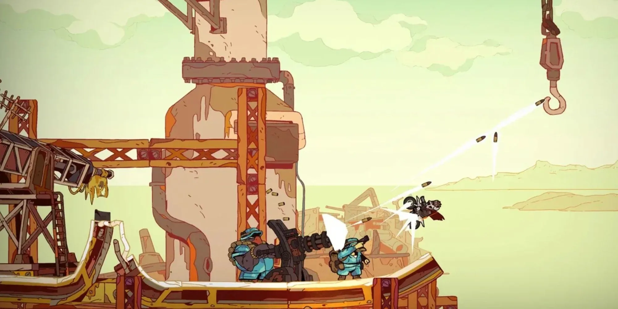 Gameplay lái motor né đạn trong thế giới hậu tận thế của Laika Aged Through Blood