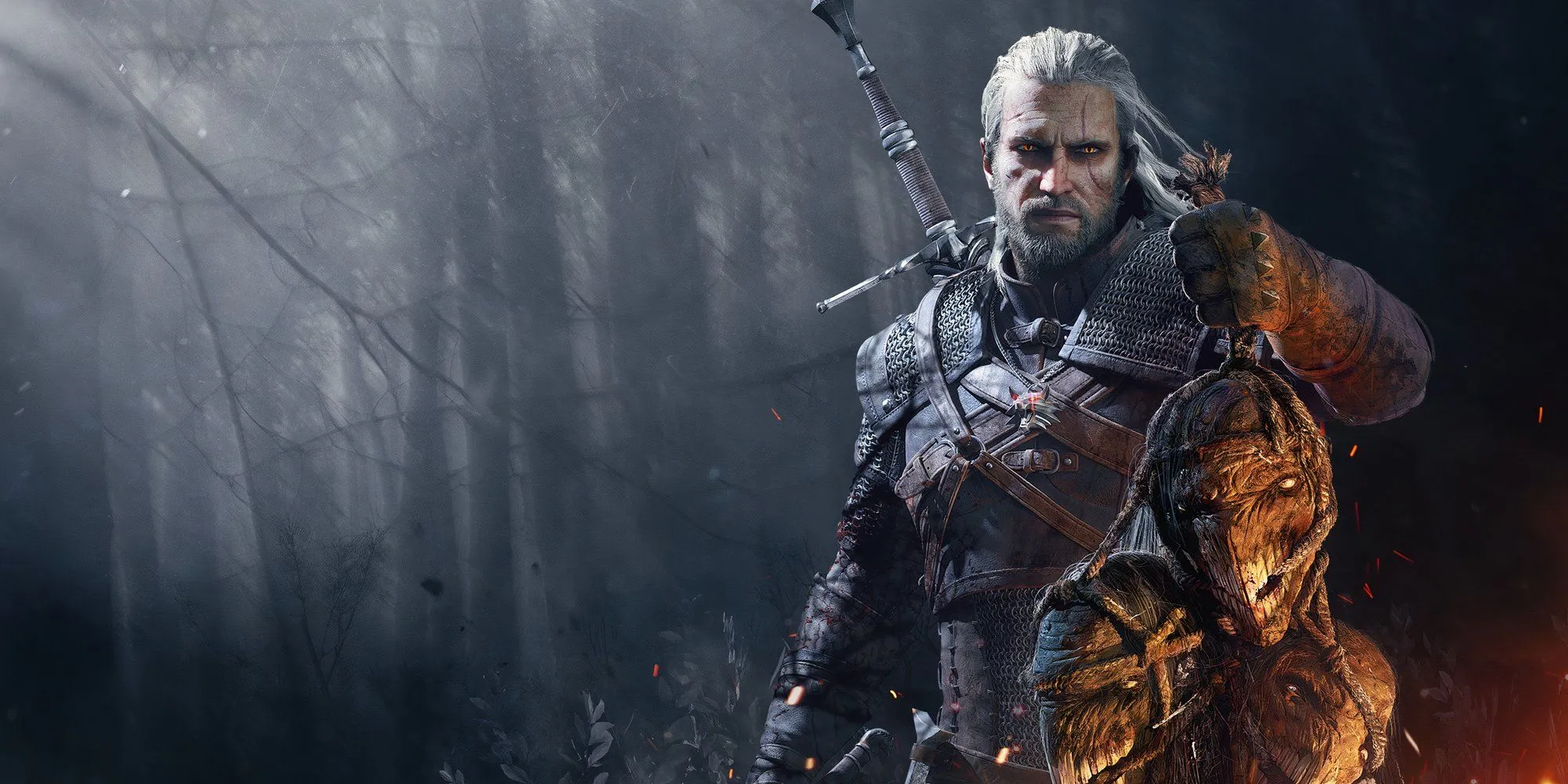 Geralt đang chiến đấu với quái vật trong The Witcher 3 Wild Hunt, tựa game sắp nhận bản cập nhật hỗ trợ mod console.