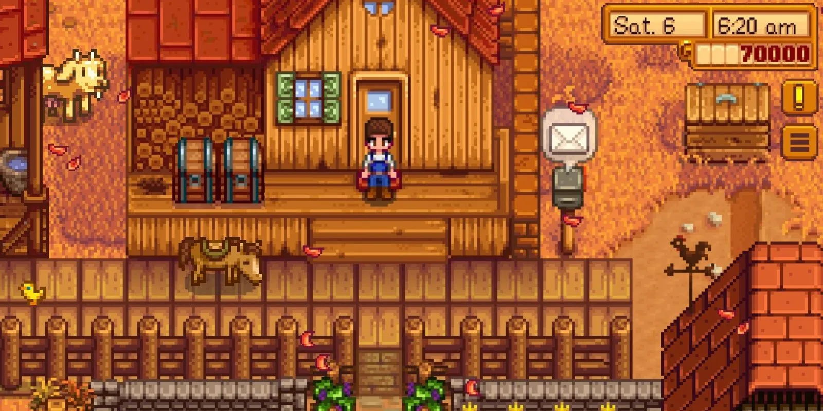 Giao diện game Stardew Valley trên điện thoại di động