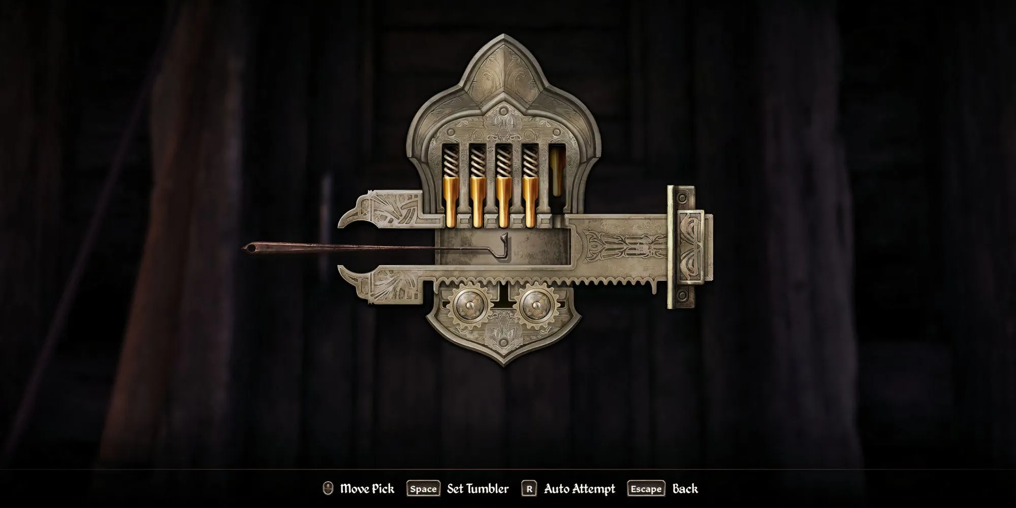 Giao diện mini-game phá khóa 'Very Hard' trong Oblivion Remastered