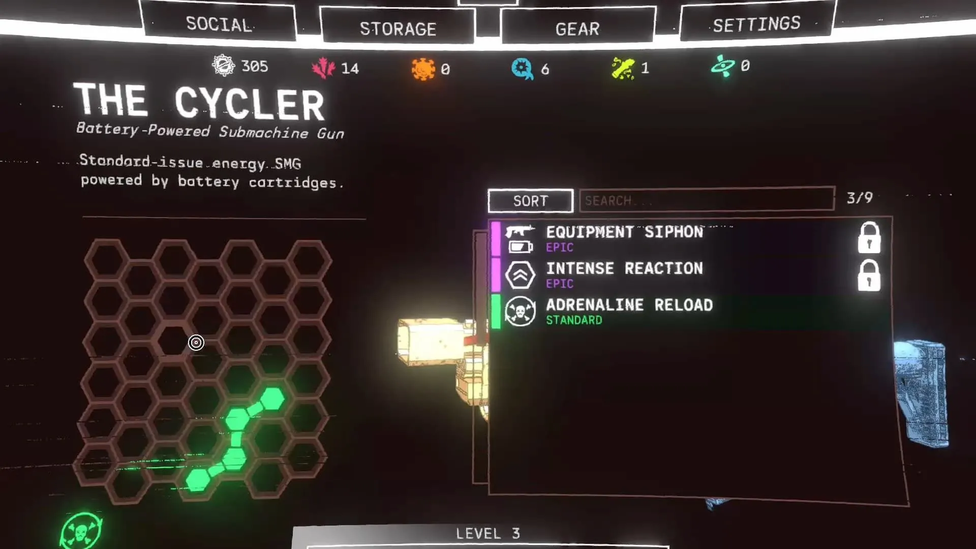 Hệ thống nâng cấp vũ khí độc đáo dạng lưới trong game bắn súng Mycopunk
