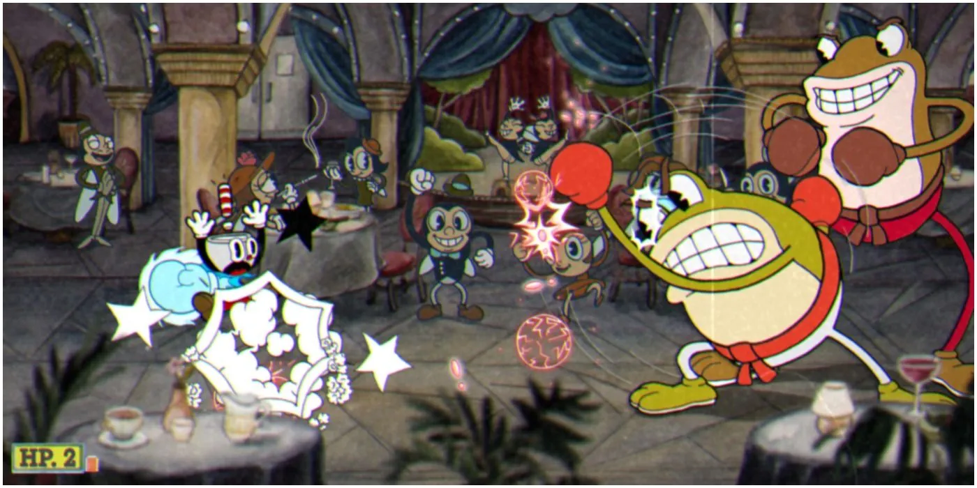 Hình ảnh trận đấu boss tại Clip Joint Calamity trong Cuphead
