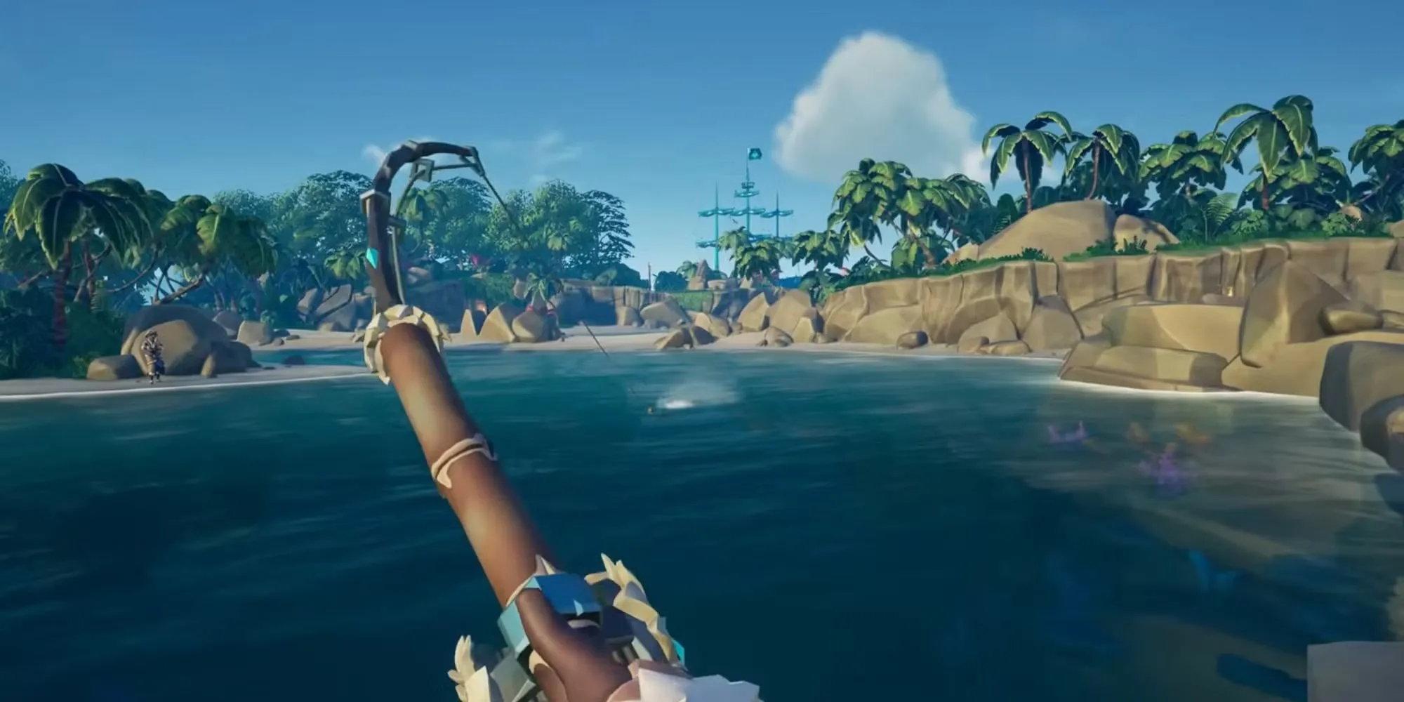 Hoạt động câu cá trong Sea of Thieves.