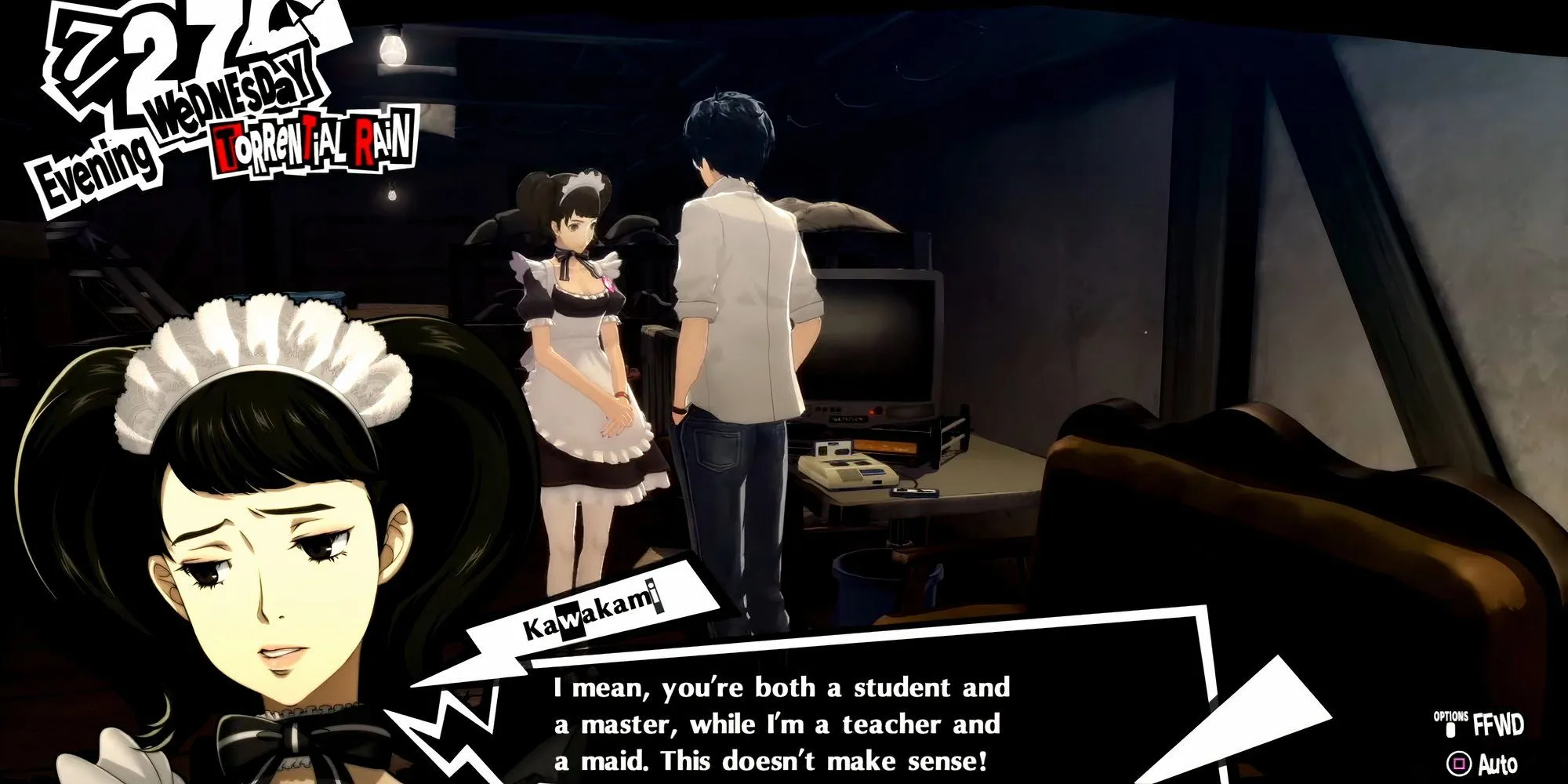 Joker và cô giáo Kawakami trong Persona 5 Royal