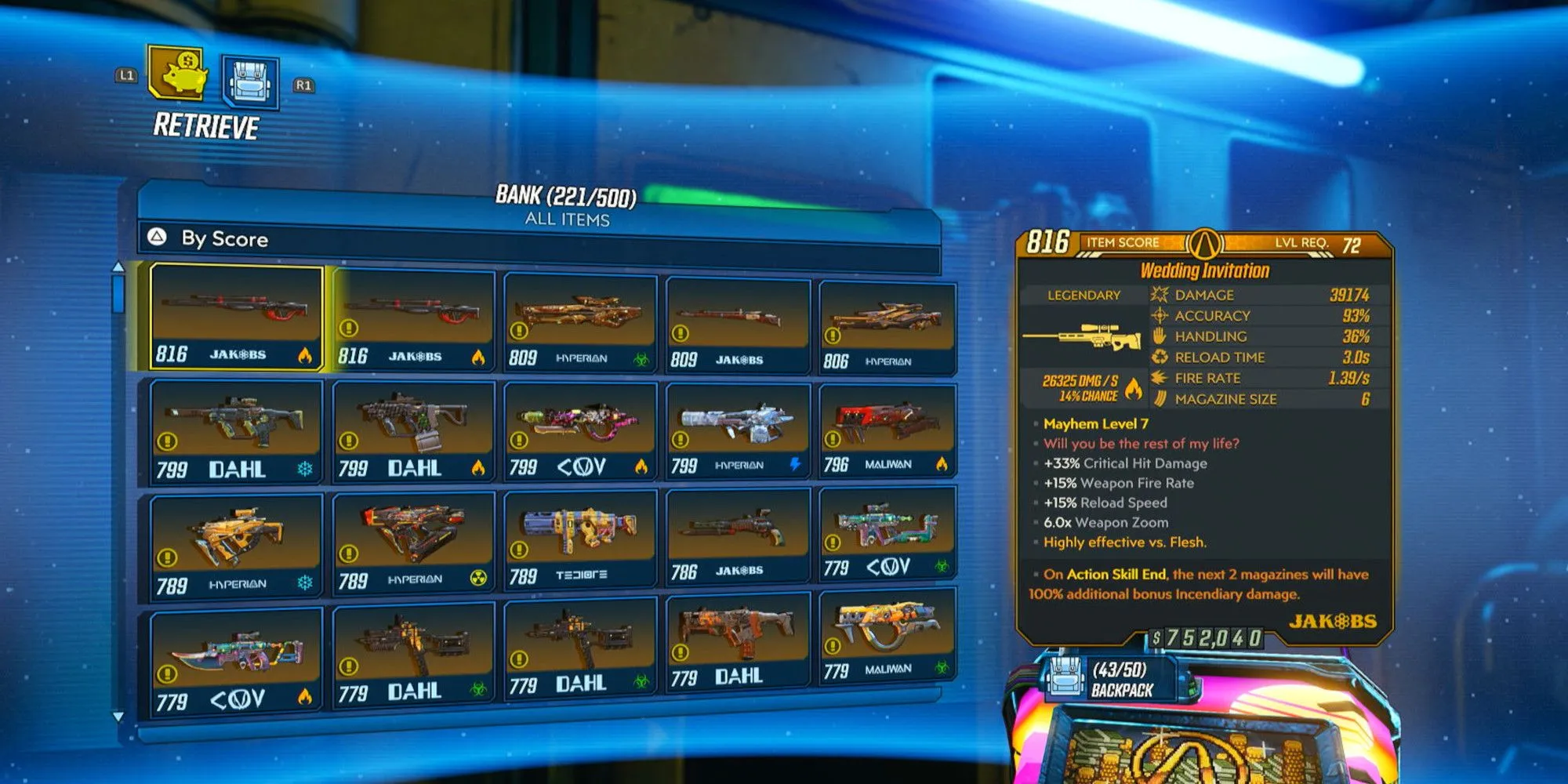 Kho vũ khí khổng lồ trong game Borderlands 3