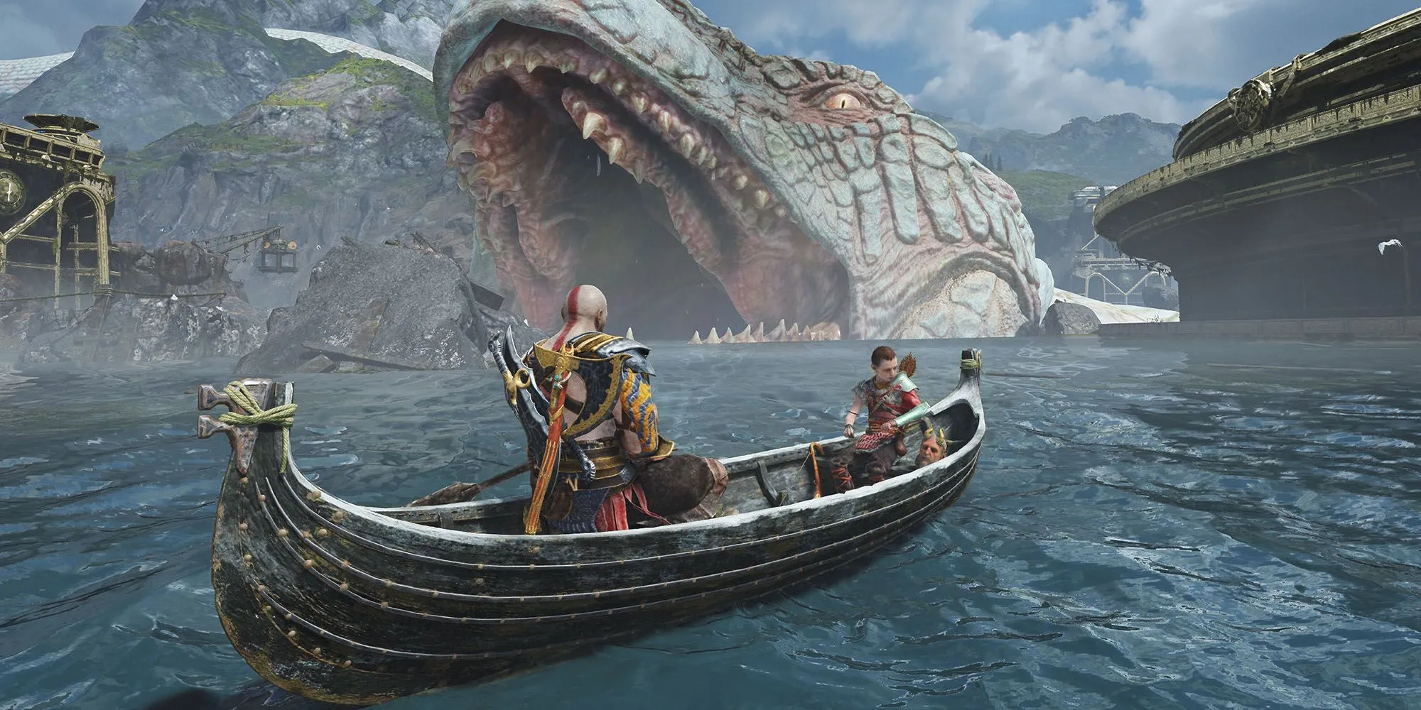 Kratos cùng con trai Atreus trong God of War 2018, đánh dấu sự thay đổi về bối cảnh và lối chơi của series.