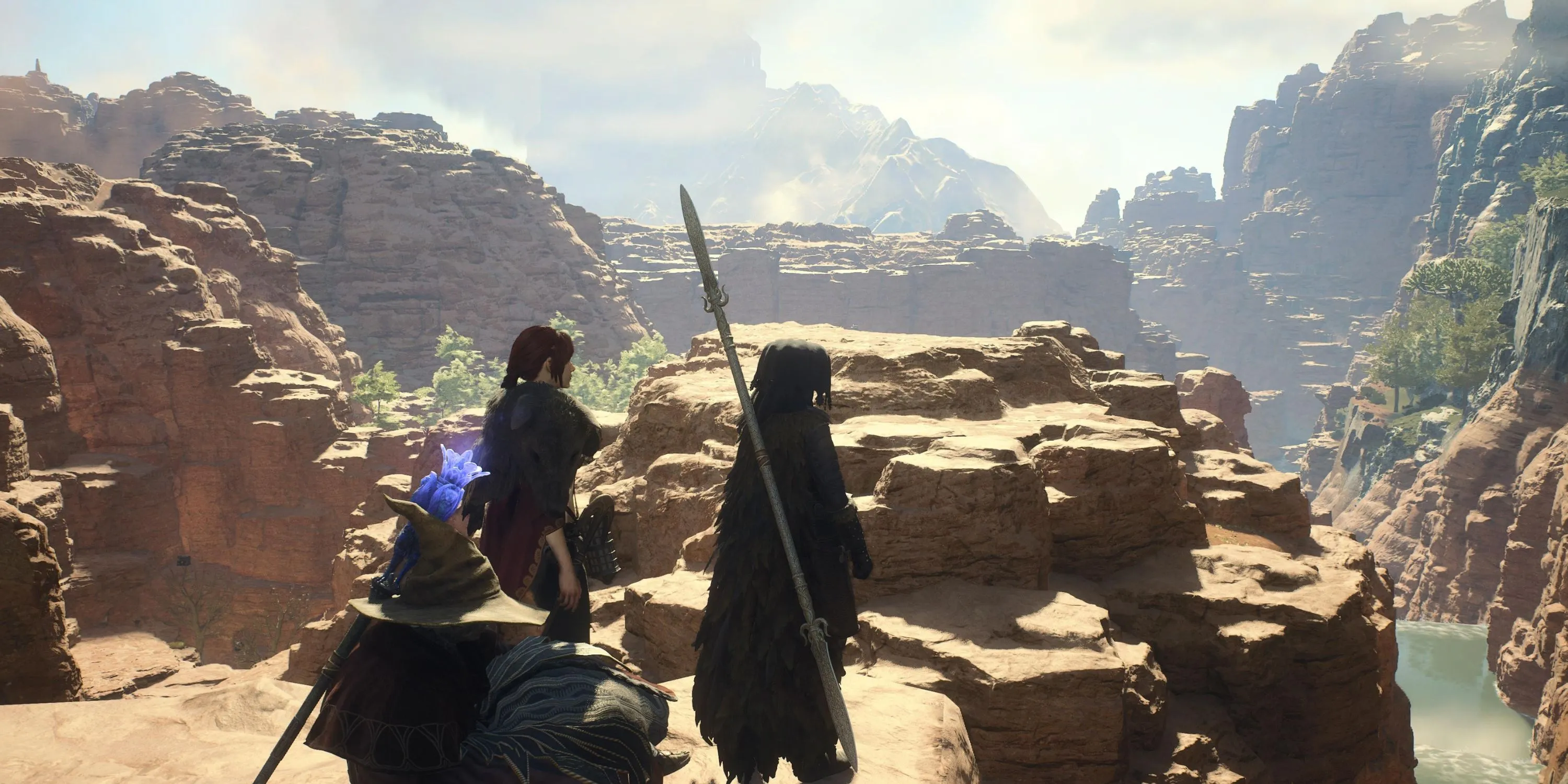 Kỵ sĩ cưỡi trên con quái vật bay trong cảnh đêm đầy nguy hiểm của Dragon's Dogma 2