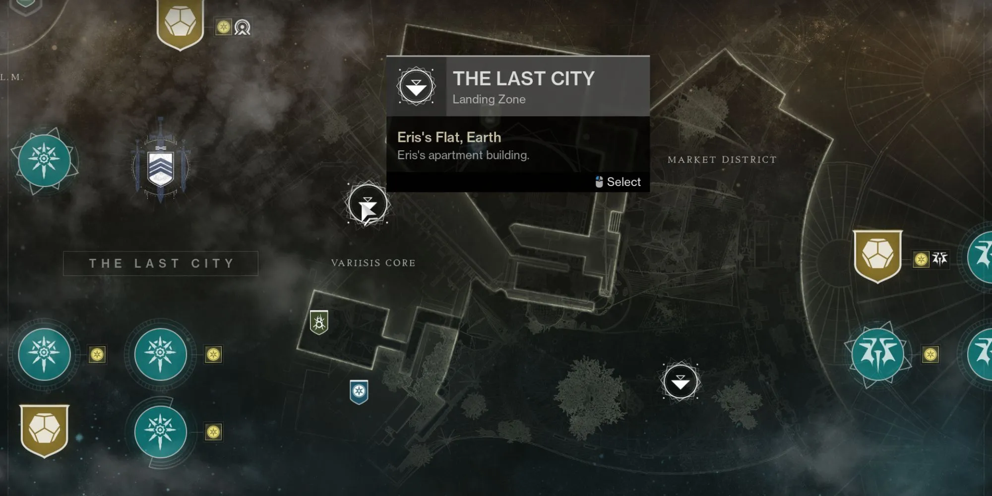 Lối vào cổng xanh dẫn đến Vùng Ngôi Báu của Eris Morn trong Destiny 2