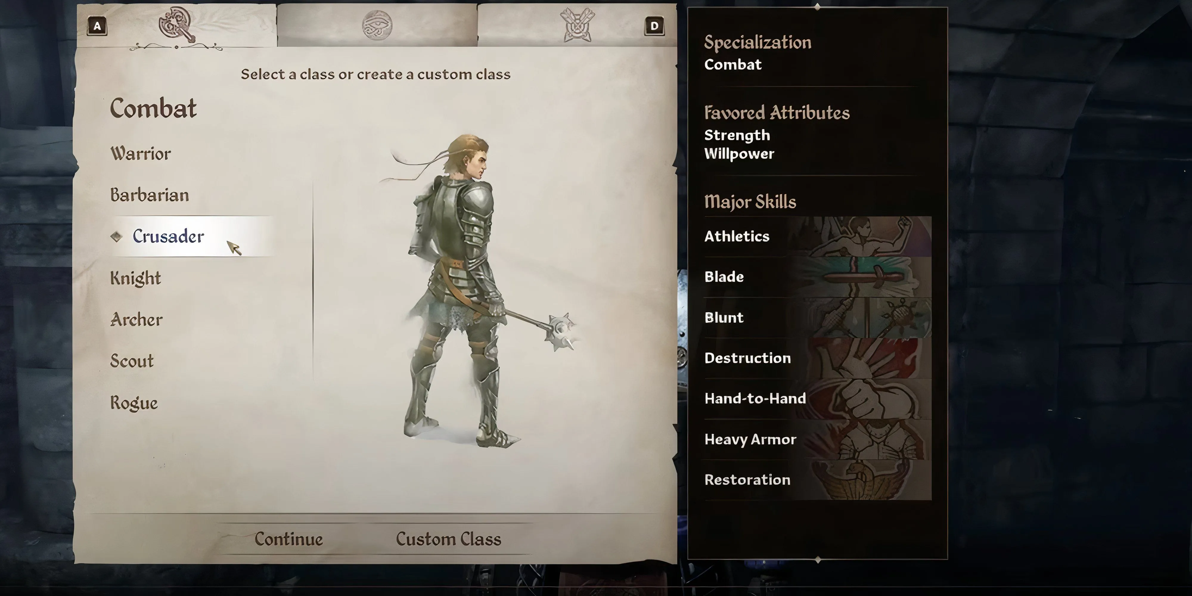 Lớp Crusader (Thập Tự Quân) với giáp nặng trong Oblivion Remastered