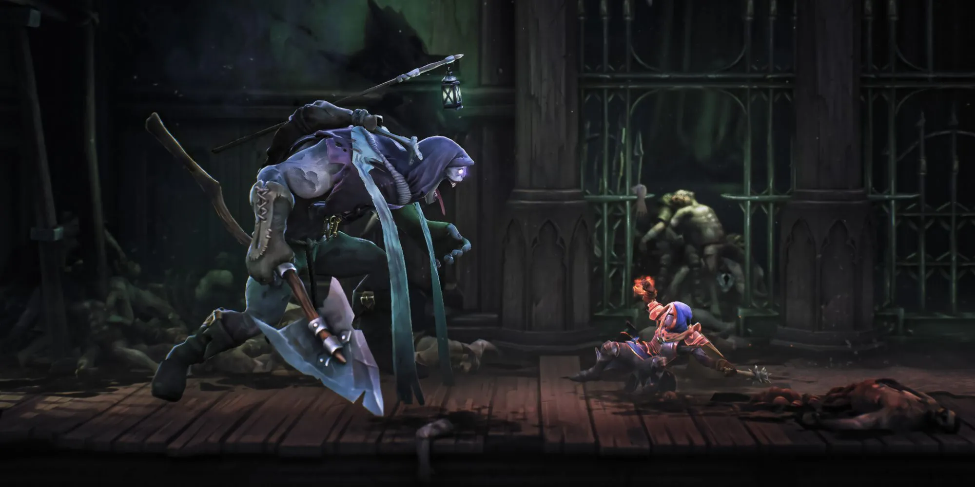 Mandragora Whispers of Witch Tree combat scene in RPG metroidvania soulslike game