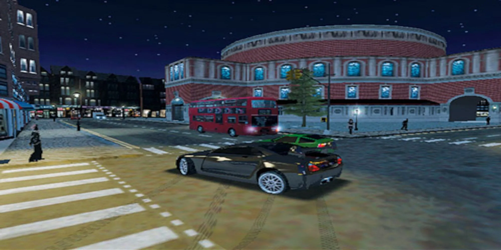Một chiếc xe drift trong cuộc đua đường phố trong Midnight Club Street Racing