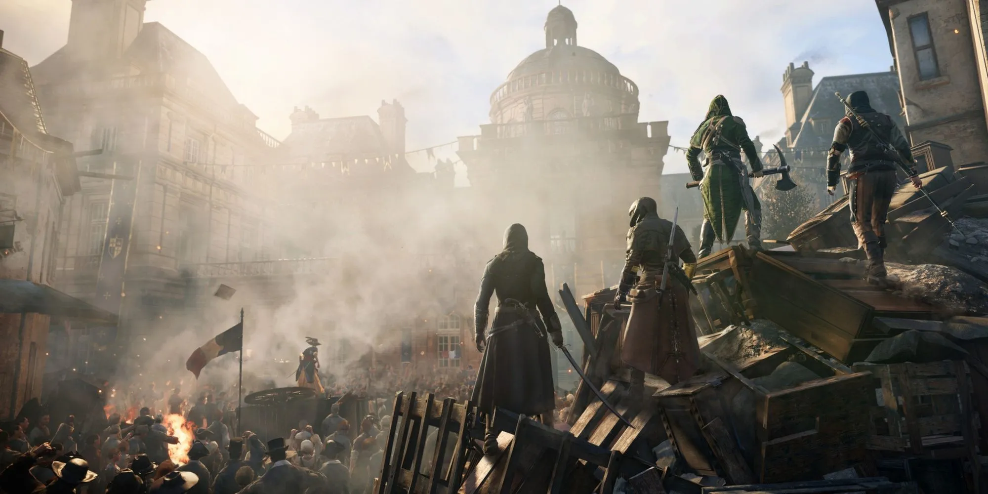Người chơi sử dụng chế độ co-op trong Assassin's Creed Unity, khám phá Paris thời Cách mạng Pháp