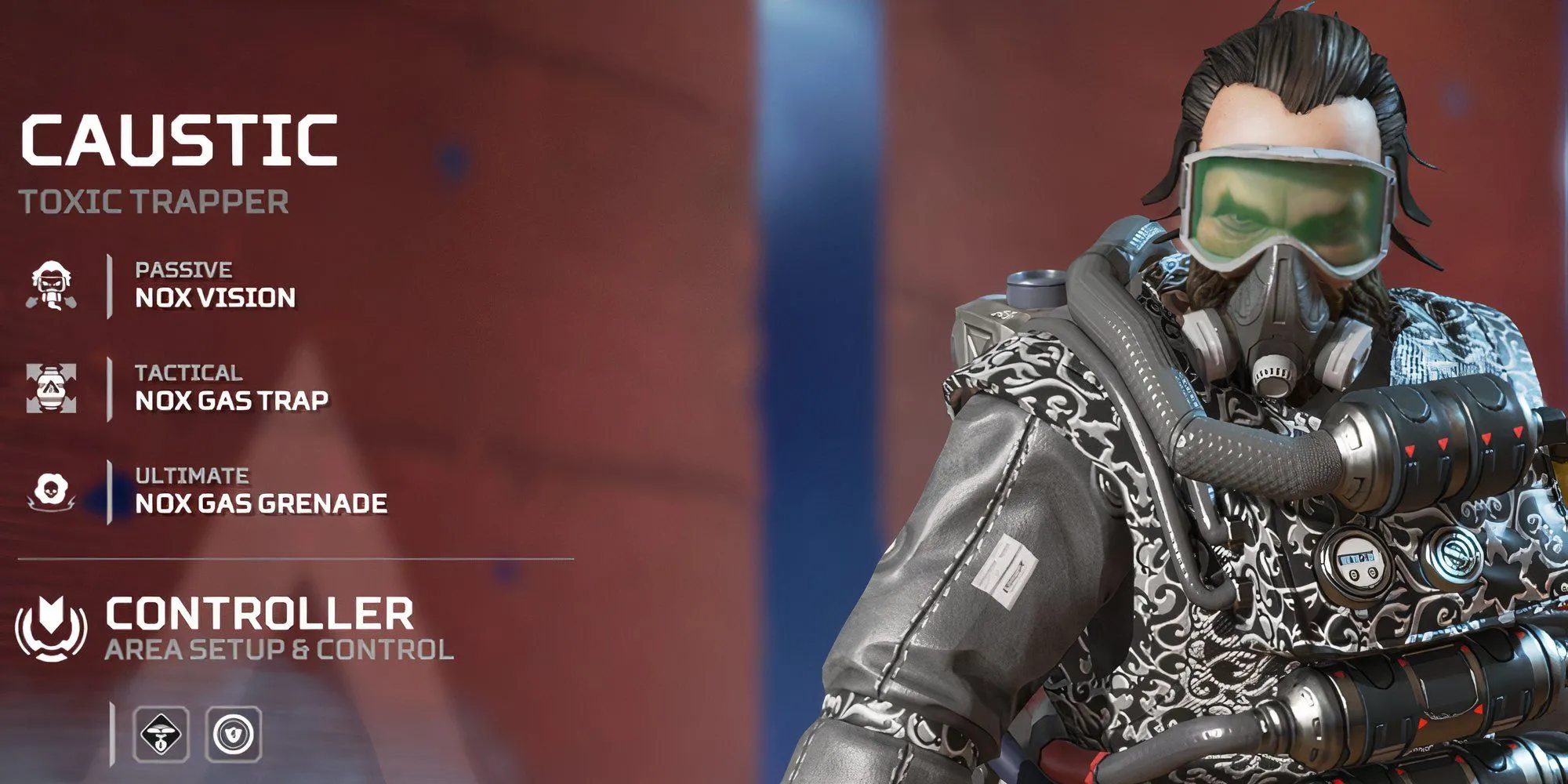 Nhà khoa học điên Caustic đặt bẫy khí độc Nox trong Apex Legends, tạo lợi thế phòng thủ và kiểm soát khu vực