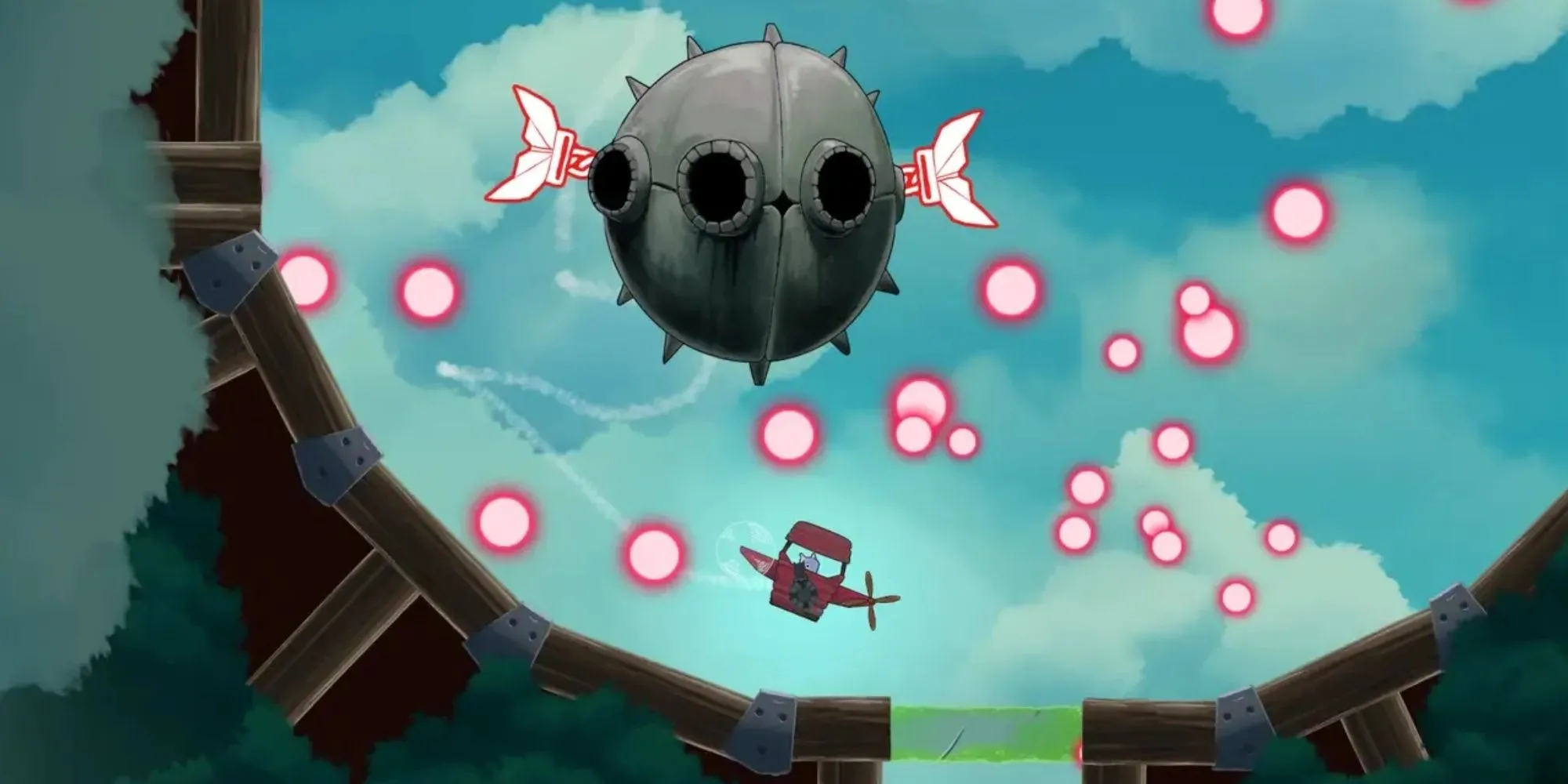 Nhân vật Iko bay qua các hòn đảo lơ lửng trong game Islets