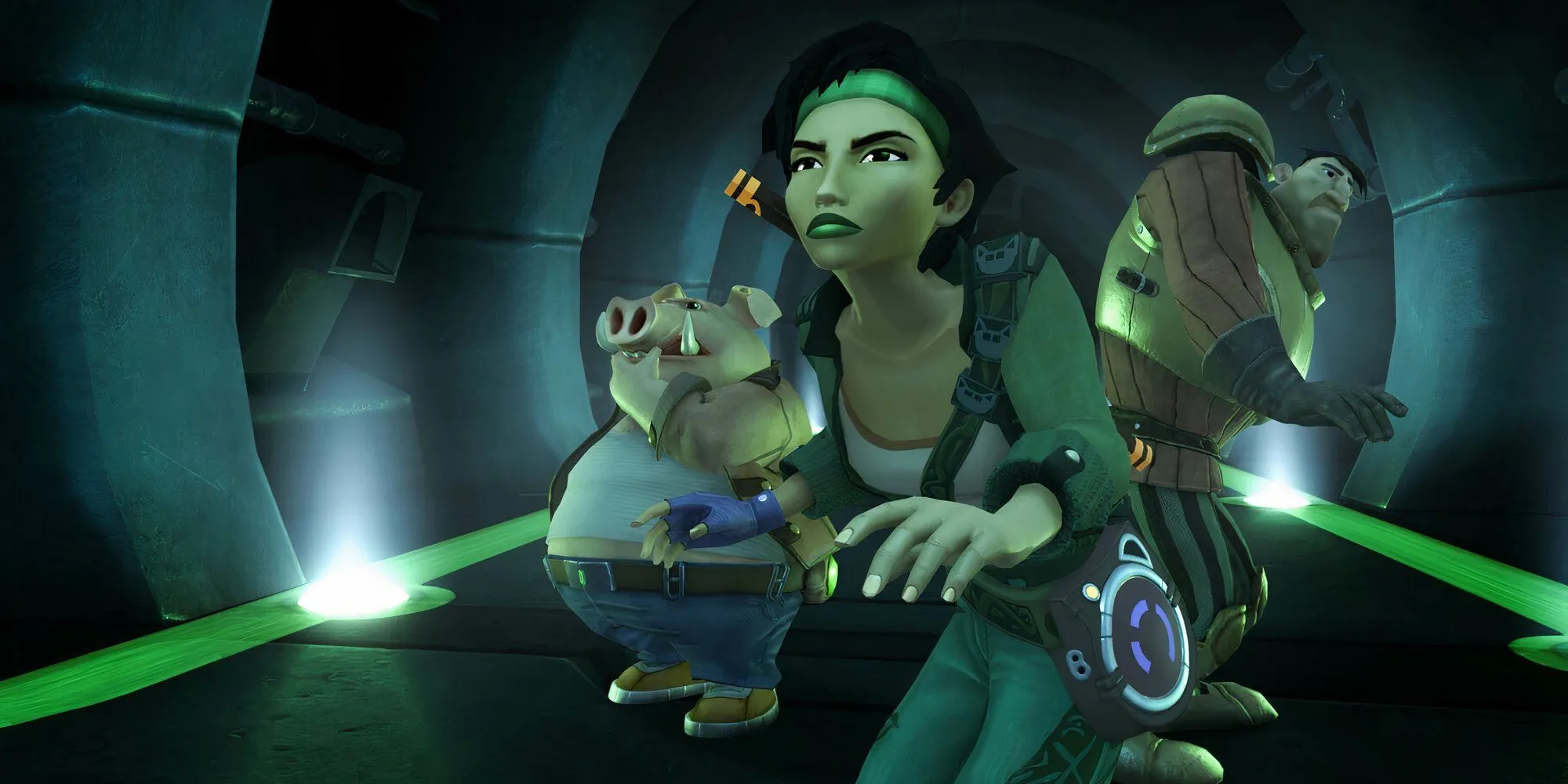 Nhân vật Jade và Pey'j trong game hành động phiêu lưu kinh điển Beyond Good and Evil