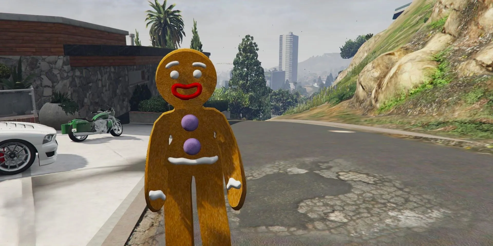 Nhân vật kỳ quặc (Gingerbread Man) nhờ cài mod trong GTA 5