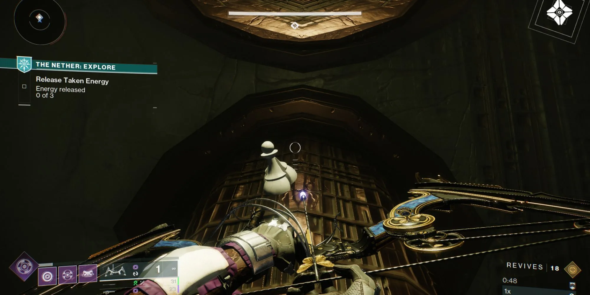 Quân cờ bí ẩn trên hàng cửa tầng 2 tại The Founts trong The Nether Destiny 2