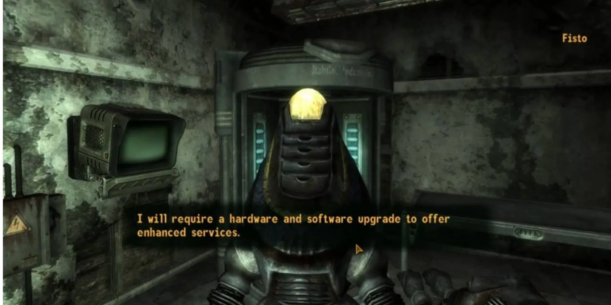 Robot Fisto trong Fallout New Vegas làm dịch vụ tại sòng bạc