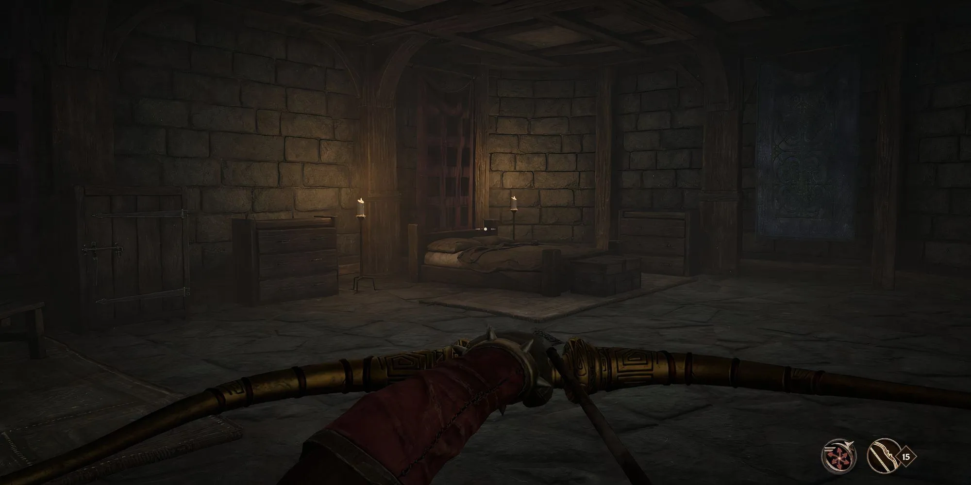 Rufio đang ngủ say trong Inn of Ill Omen, mục tiêu nhiệm vụ đầu tiên của Dark Brotherhood trong Oblivion Remastered.