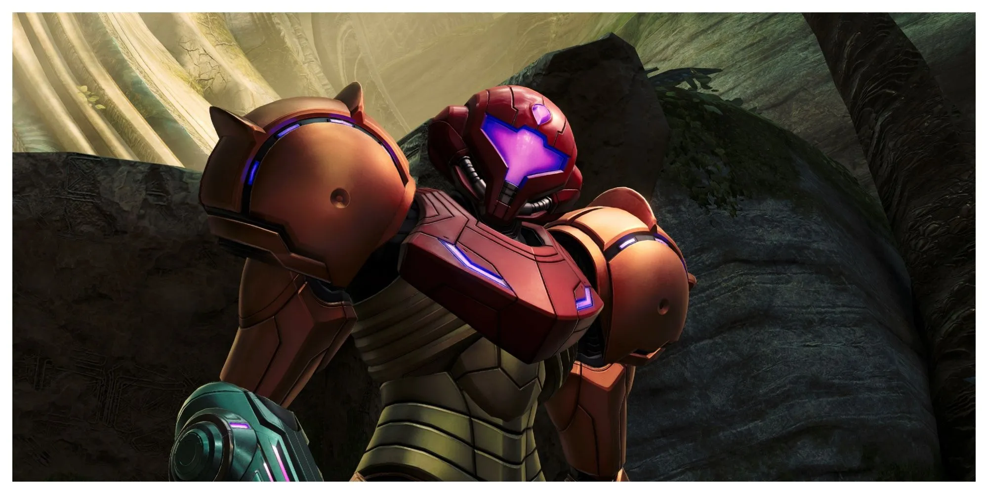 Samus Aran trong một cảnh hành động từ Metroid Prime 4 Beyond trên Switch 2