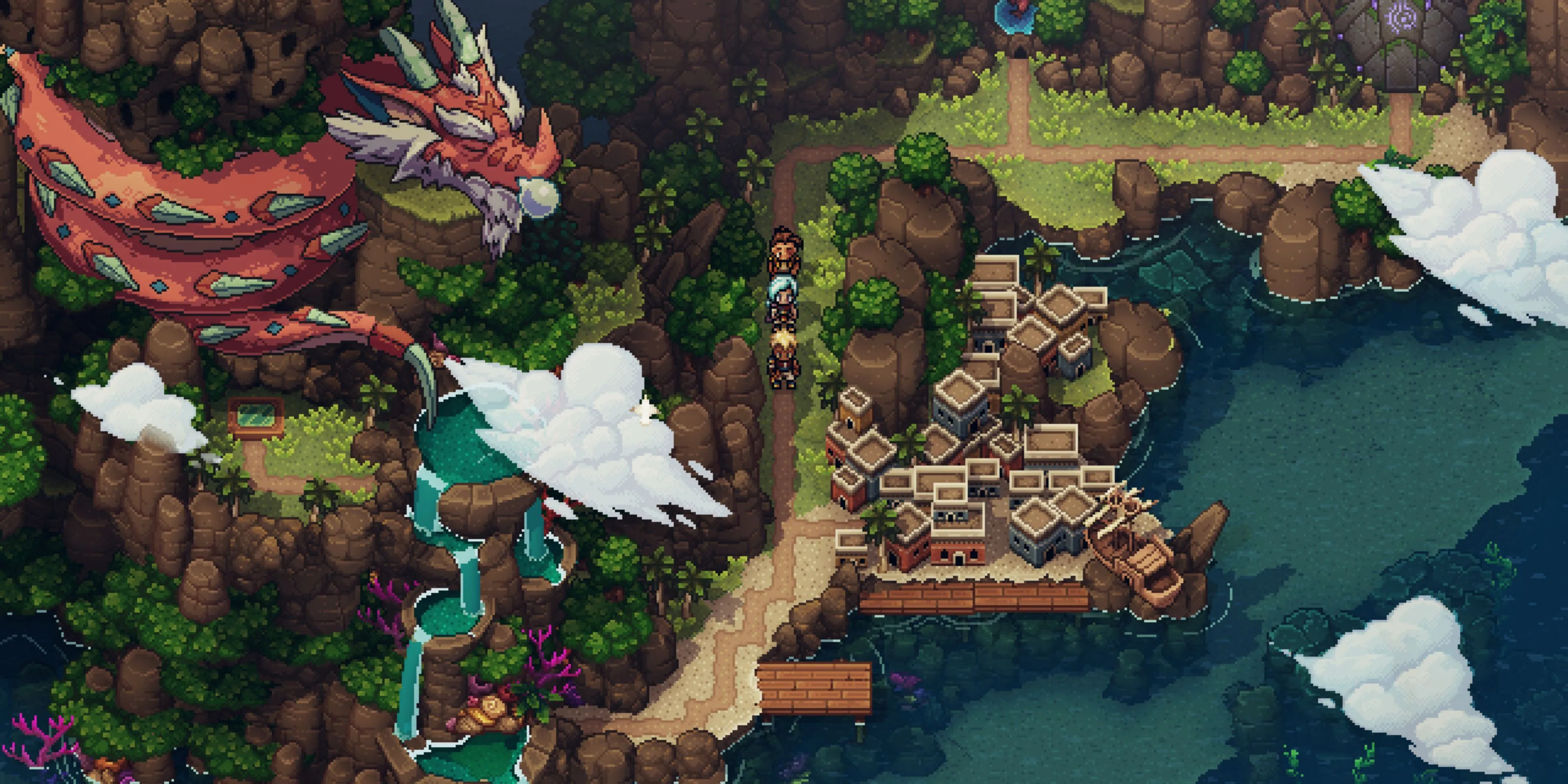 Screenshot đồ họa pixel đẹp mắt của Sea of Stars, game RPG lấy cảm hứng từ JRPG cổ điển