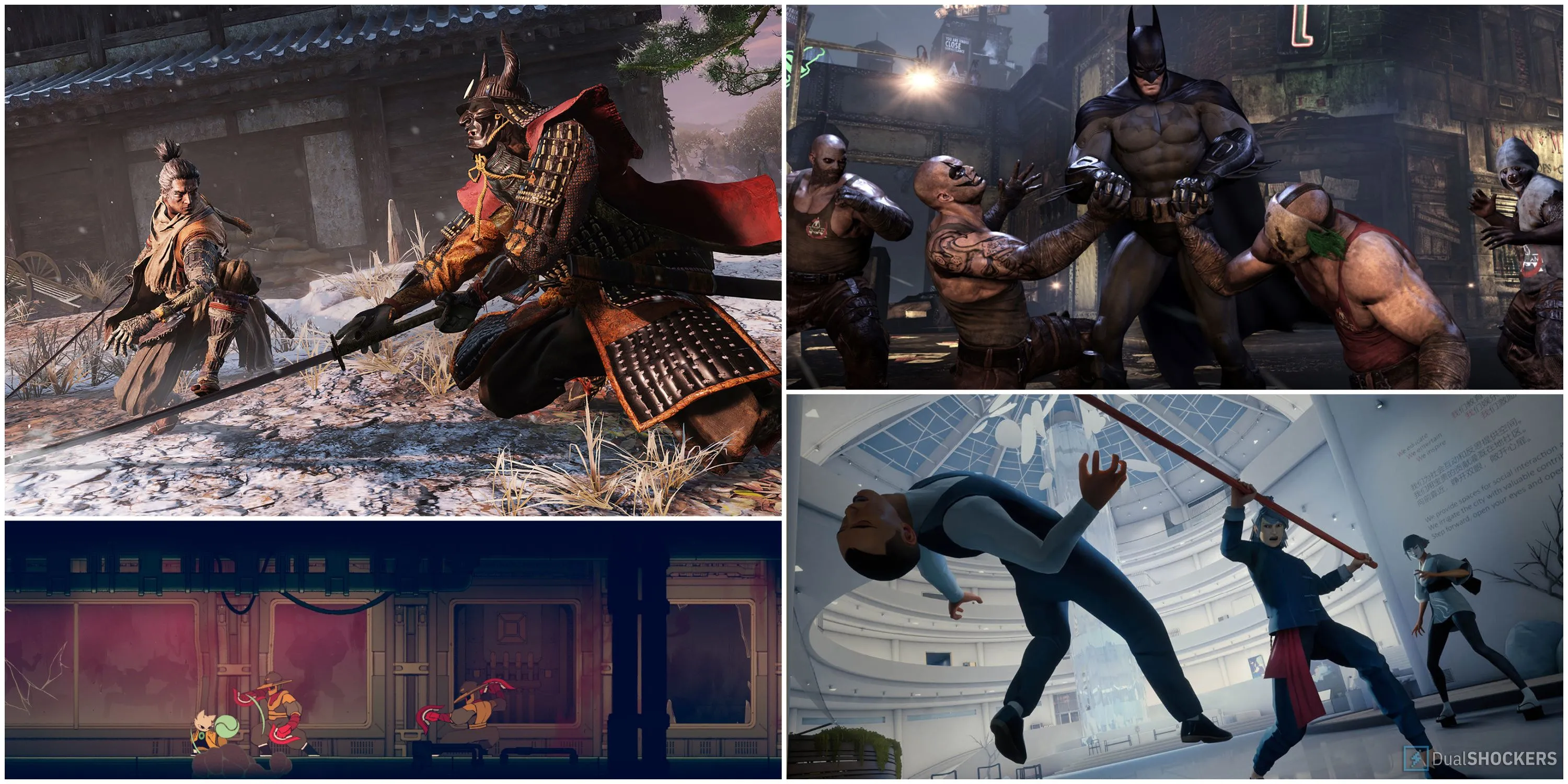 So sánh giữa Sekiro, Nine Sols, Sifu và Arkham City, các game có cơ chế đỡ đòn phản công tốt