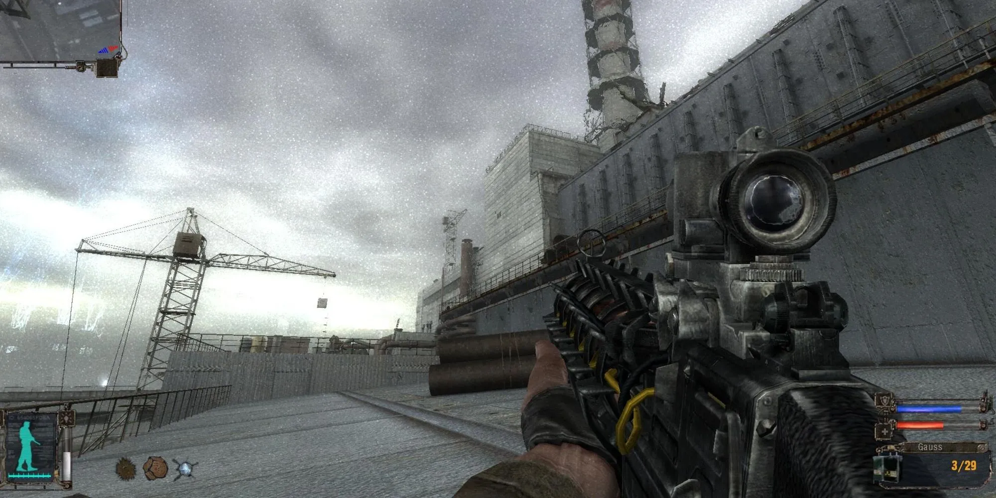 Stalker Chernobyl nhìn ra vùng cấm Chernobyl.
