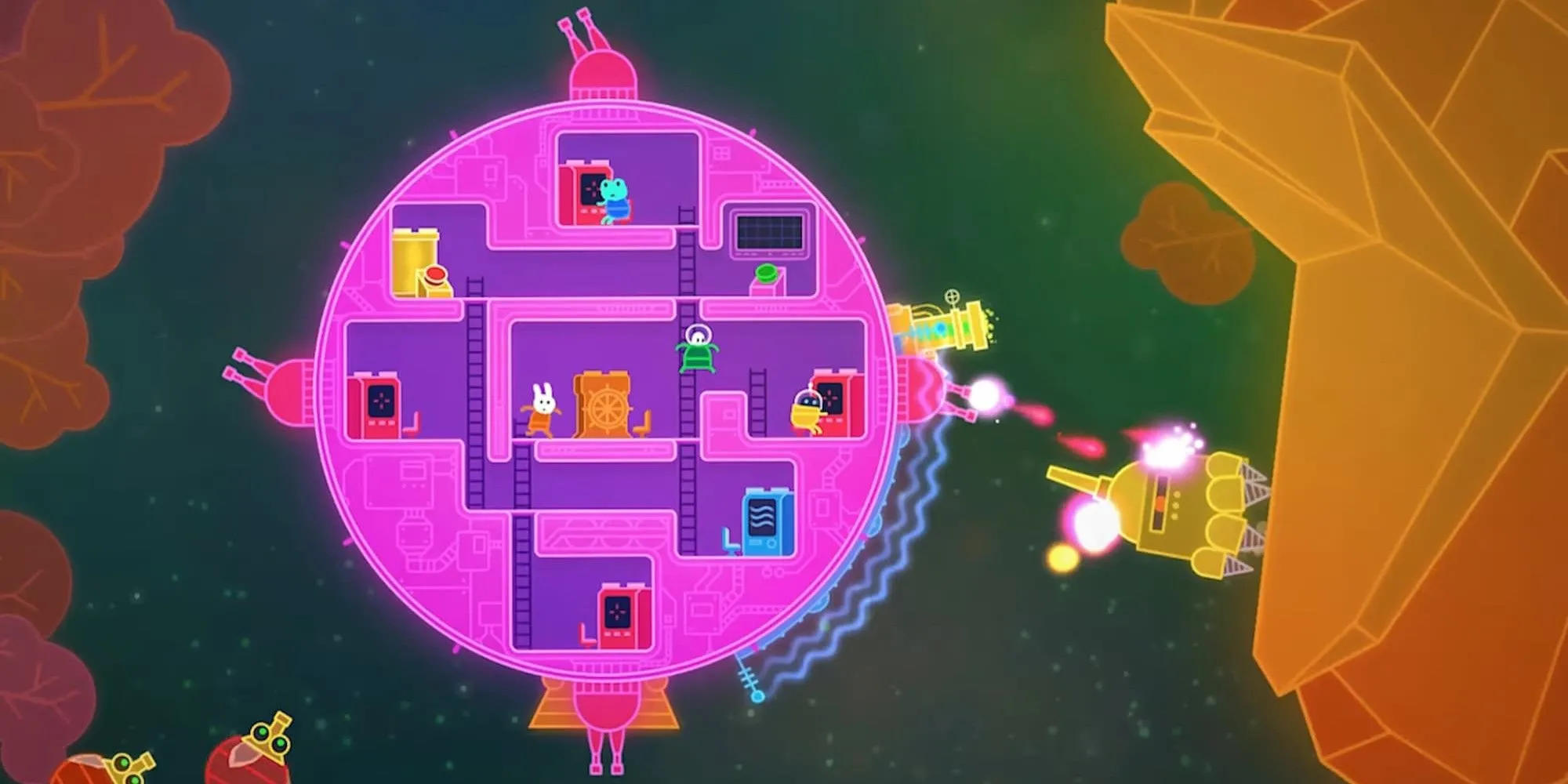 Tàu vũ trụ trong game co-op Lovers in a Dangerous Spacetime