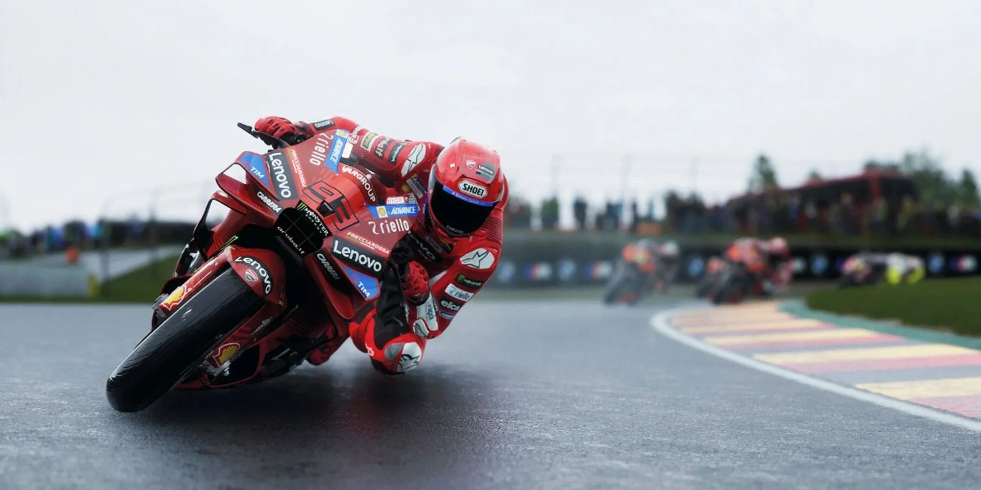 Tay đua Marc Marquez trên xe Ducati trong game MotoGP 25