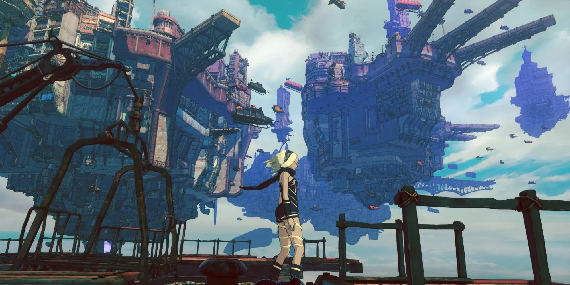Thế giới lơ lửng đầy ấn tượng trong game Gravity Rush 2, nơi trọng lực bị thao túng