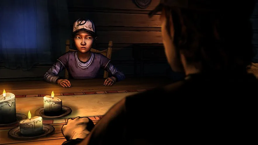 The Walking Dead - Lee và Clementine trong nhà bếp, một cảnh đáng nhớ trong game