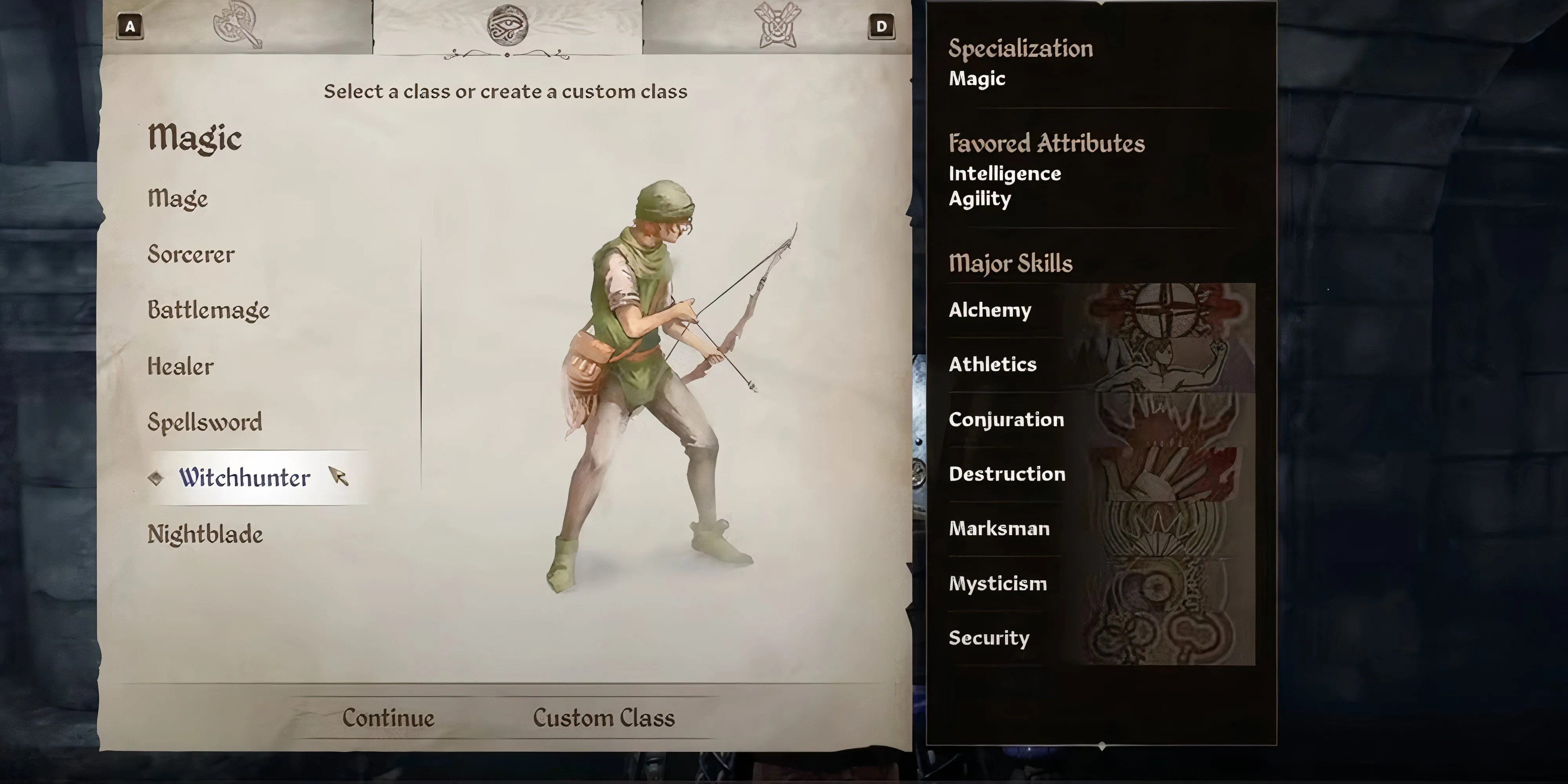 Witchhunter (Thợ Săn Phù Thủy) kết hợp cung thuật và ma pháp trong Oblivion Remastered