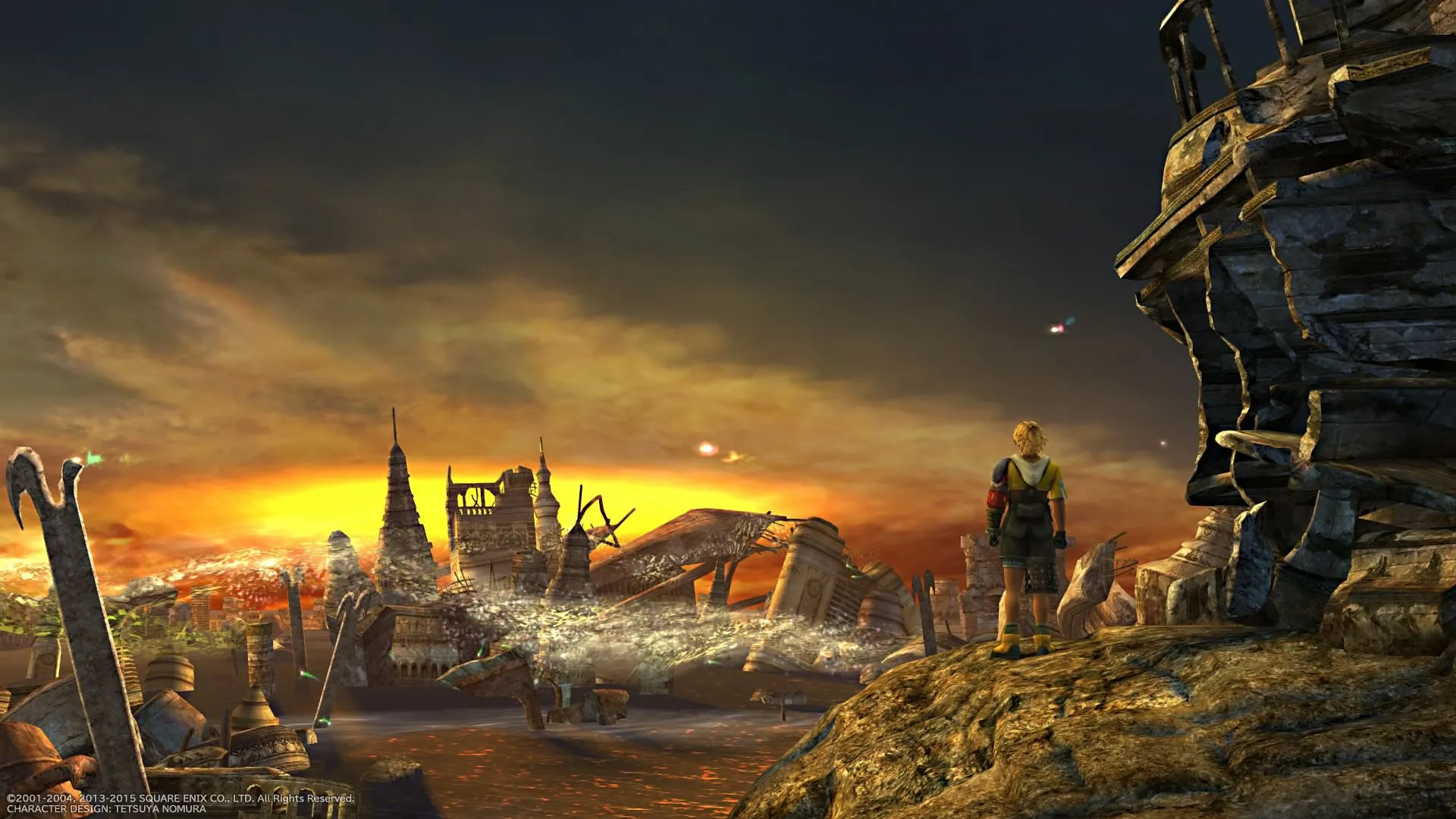 Ảnh chụp màn hình gameplay Final Fantasy 10 với cảnh chiến đấu theo lượt.
