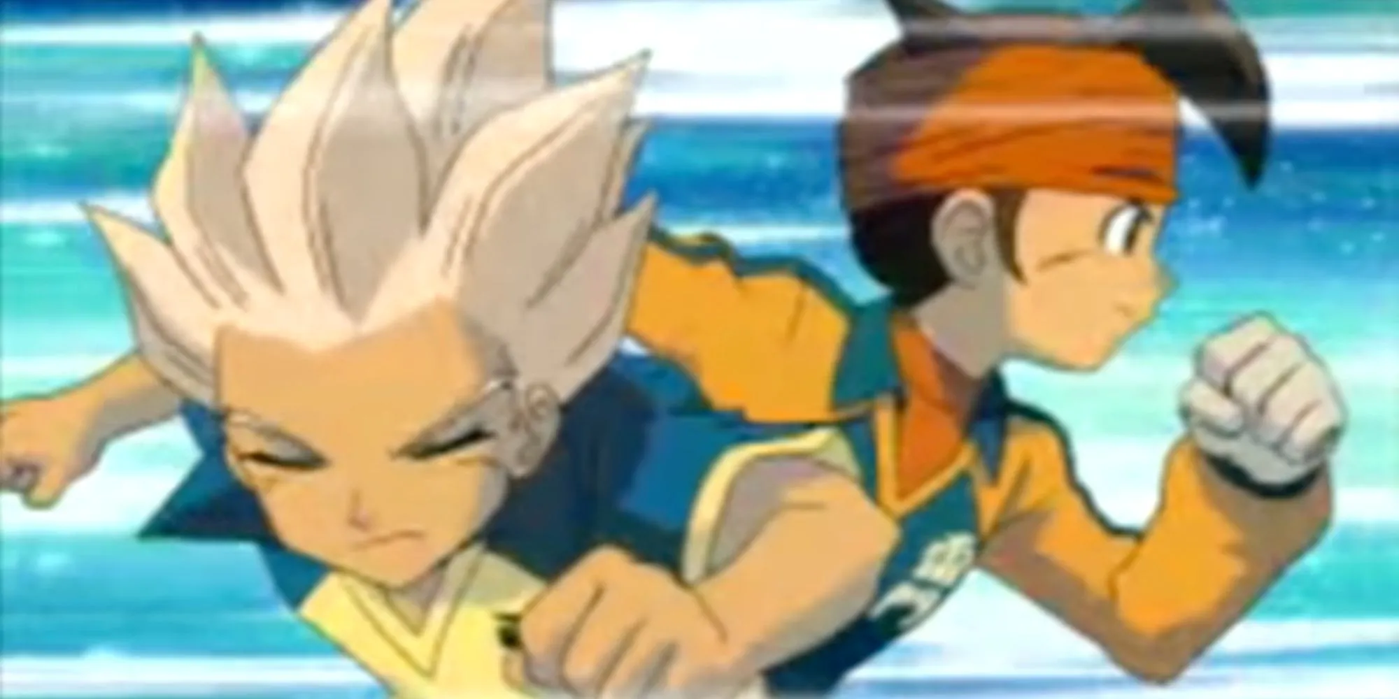Ảnh chụp màn hình từ phân cảnh mở đầu của game nhập vai bóng đá Inazuma Eleven.