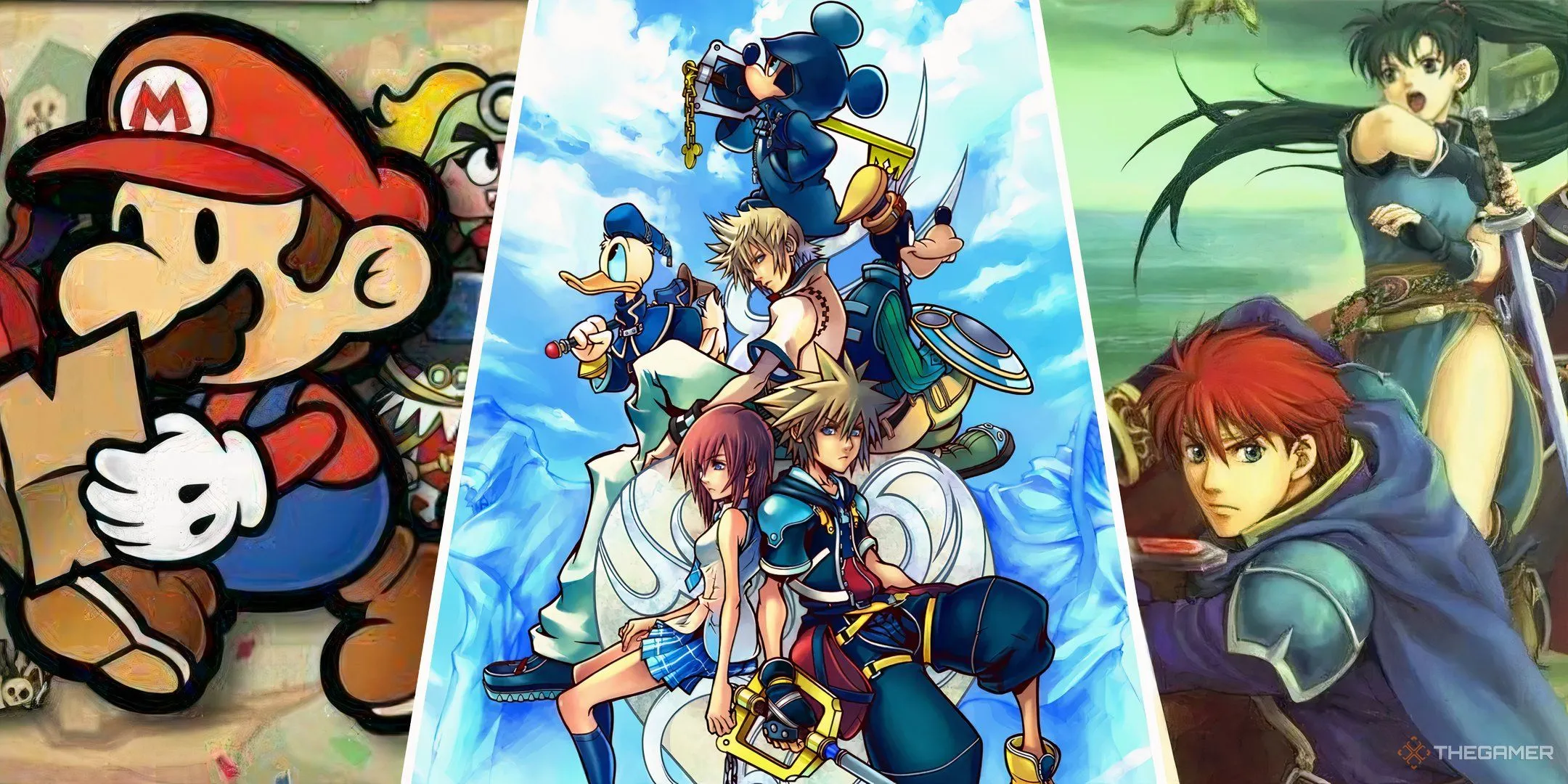 Ba biểu tượng JRPG: Paper Mario, Kingdom Hearts 2 và Fire Emblem The Blazing Blade. Các fan game nhập vai Nhật Bản thường có &quot;red flag&quot; riêng.