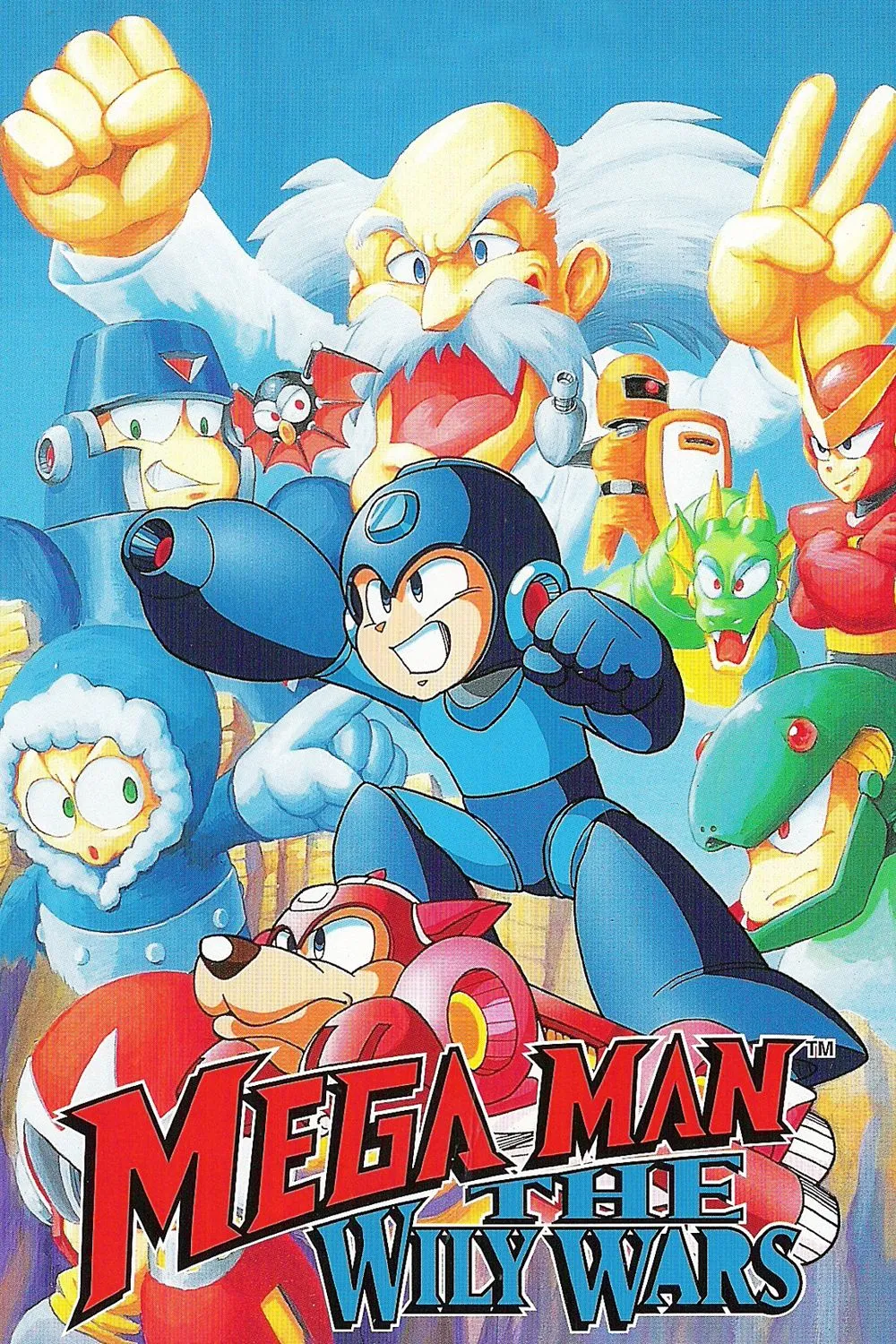 Bìa game Mega Man: The Wily Wars, phiên bản remake tổng hợp ba phần Mega Man đầu tiên.
