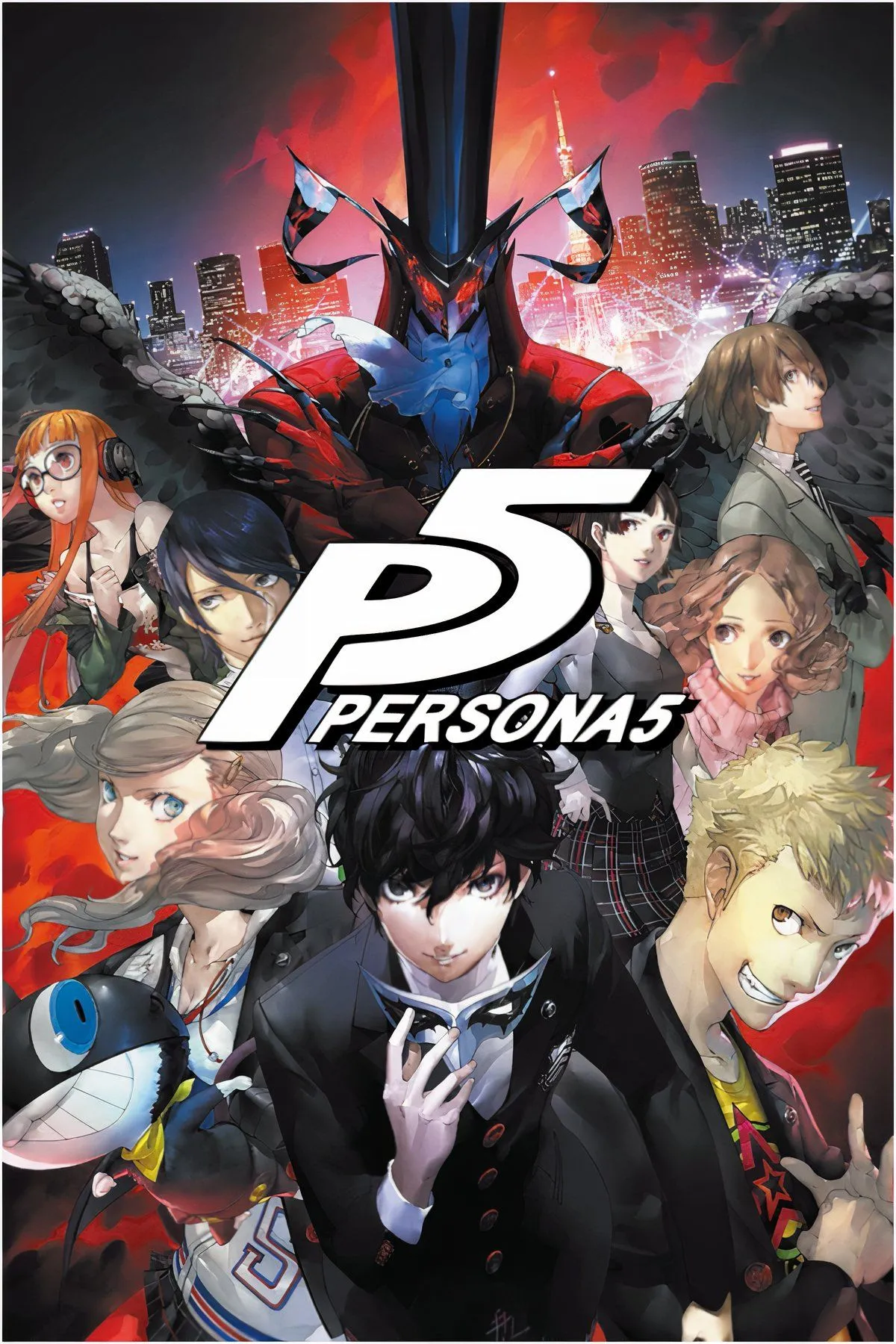 Bìa game Persona 5 với Joker và các thành viên Phantom Thieves.