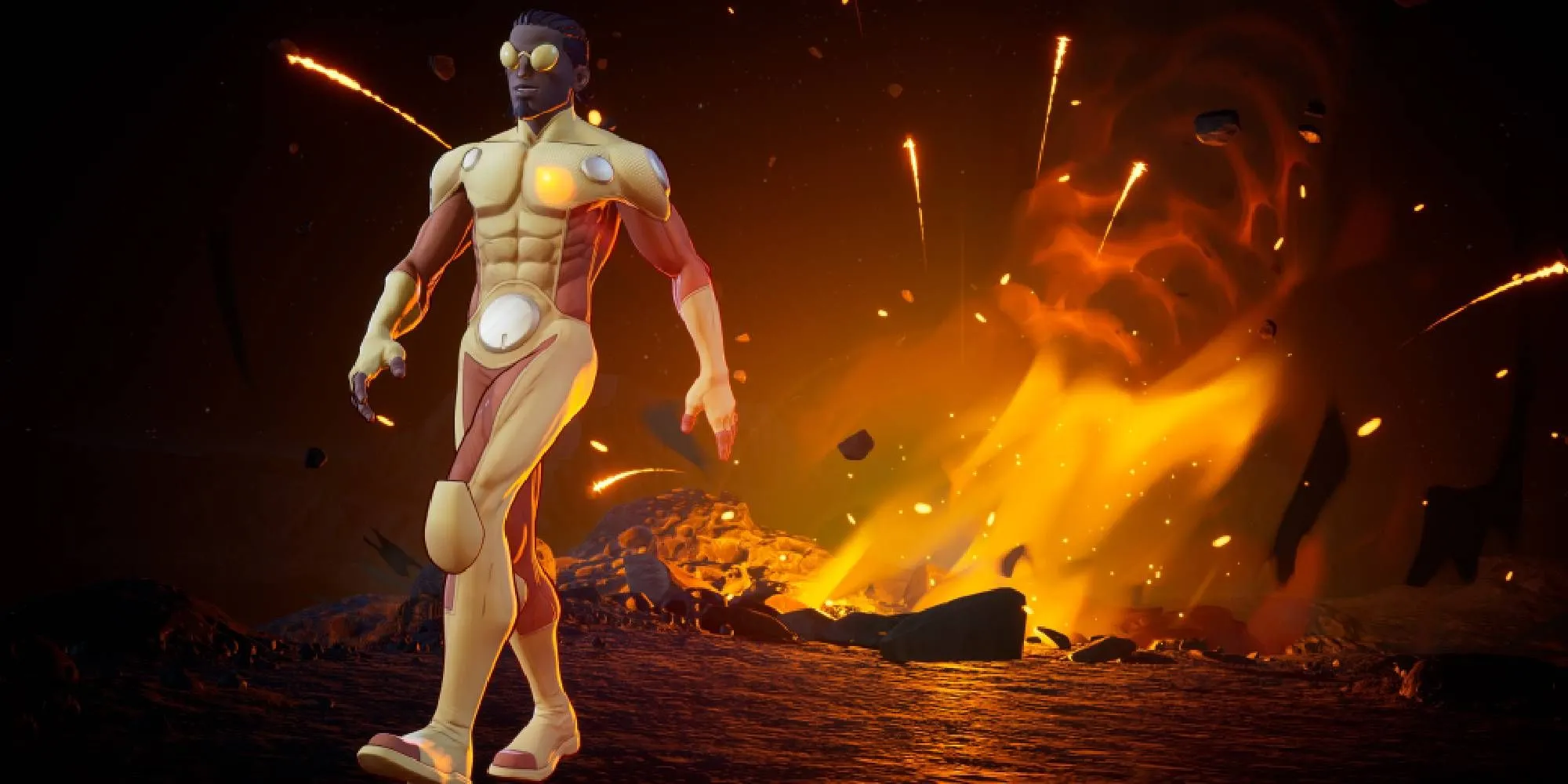 Bulletproof bước đi từ vụ nổ trong Invincible Vs, thể hiện sự hoành tráng của game đối kháng
