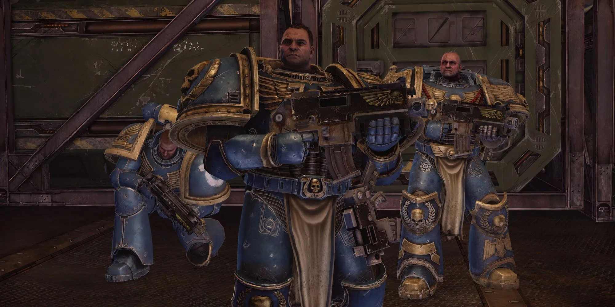 Captain Titus Ultramarines và đồng đội chuẩn bị chiến đấu trong Warhammer 40,000 Space Marine Master Crafted Edition