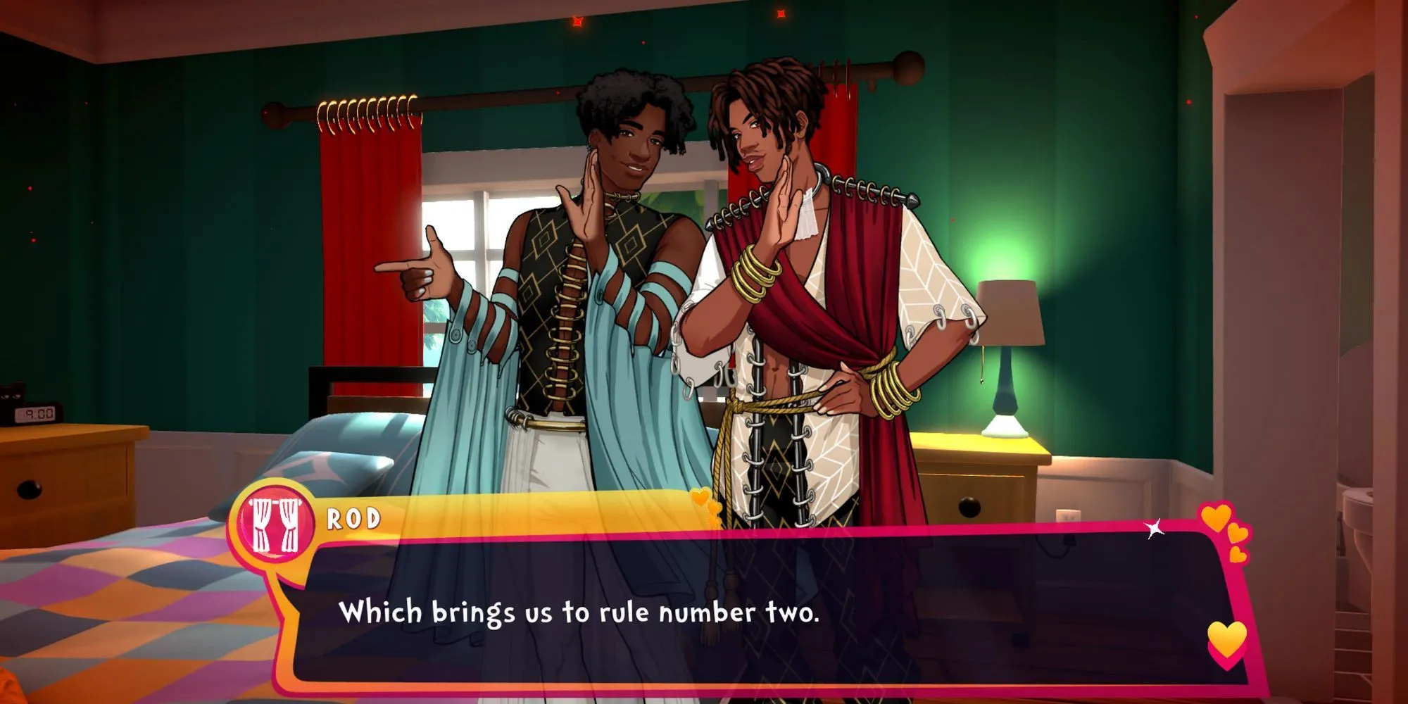 Curt và Rod, cặp rèm cửa với câu chuyện bí ẩn trong game Date Everything