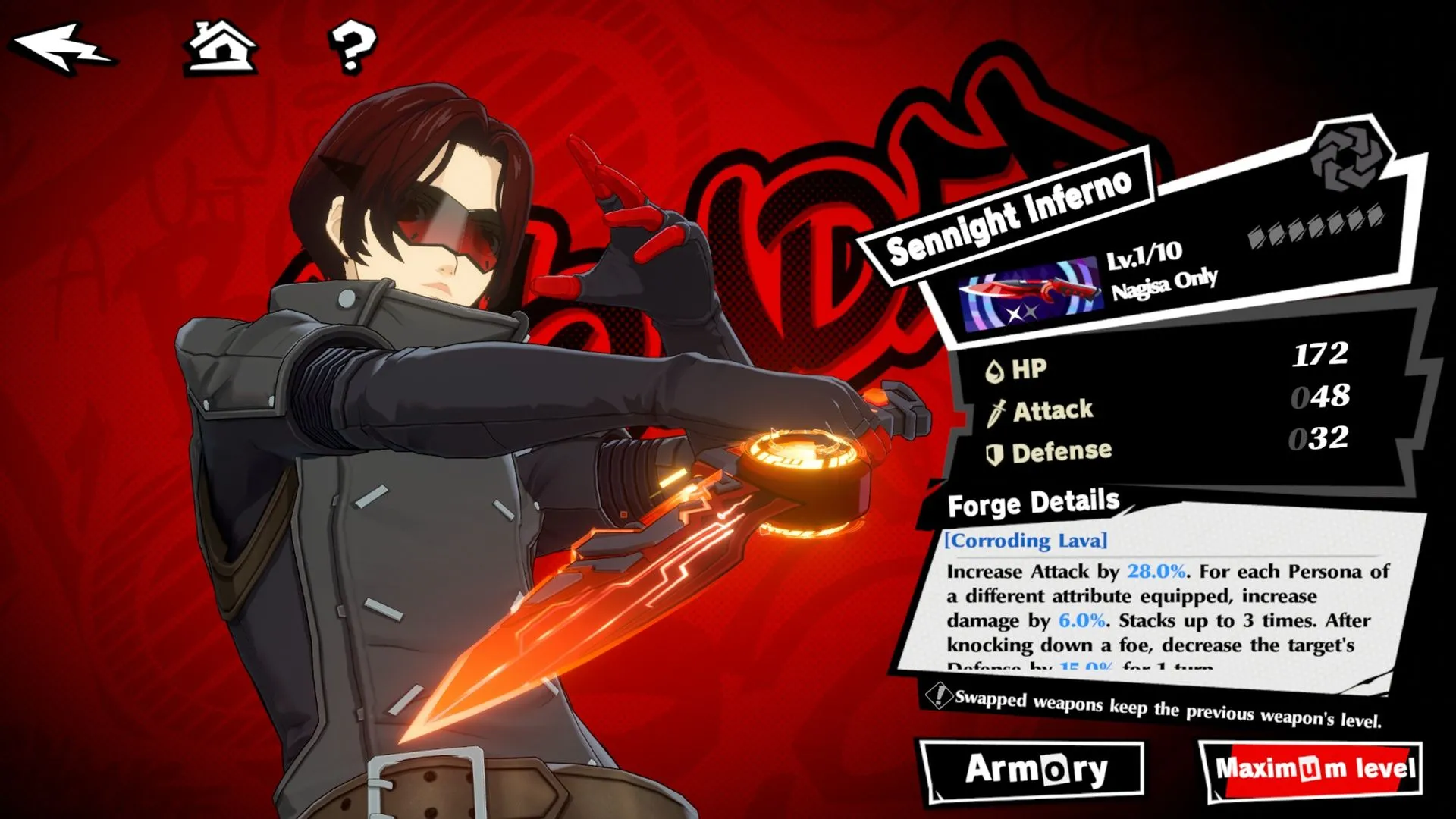 Dagger 5 Sao Sennight Inferno cho Wonder trong Persona 5: The Phantom X.