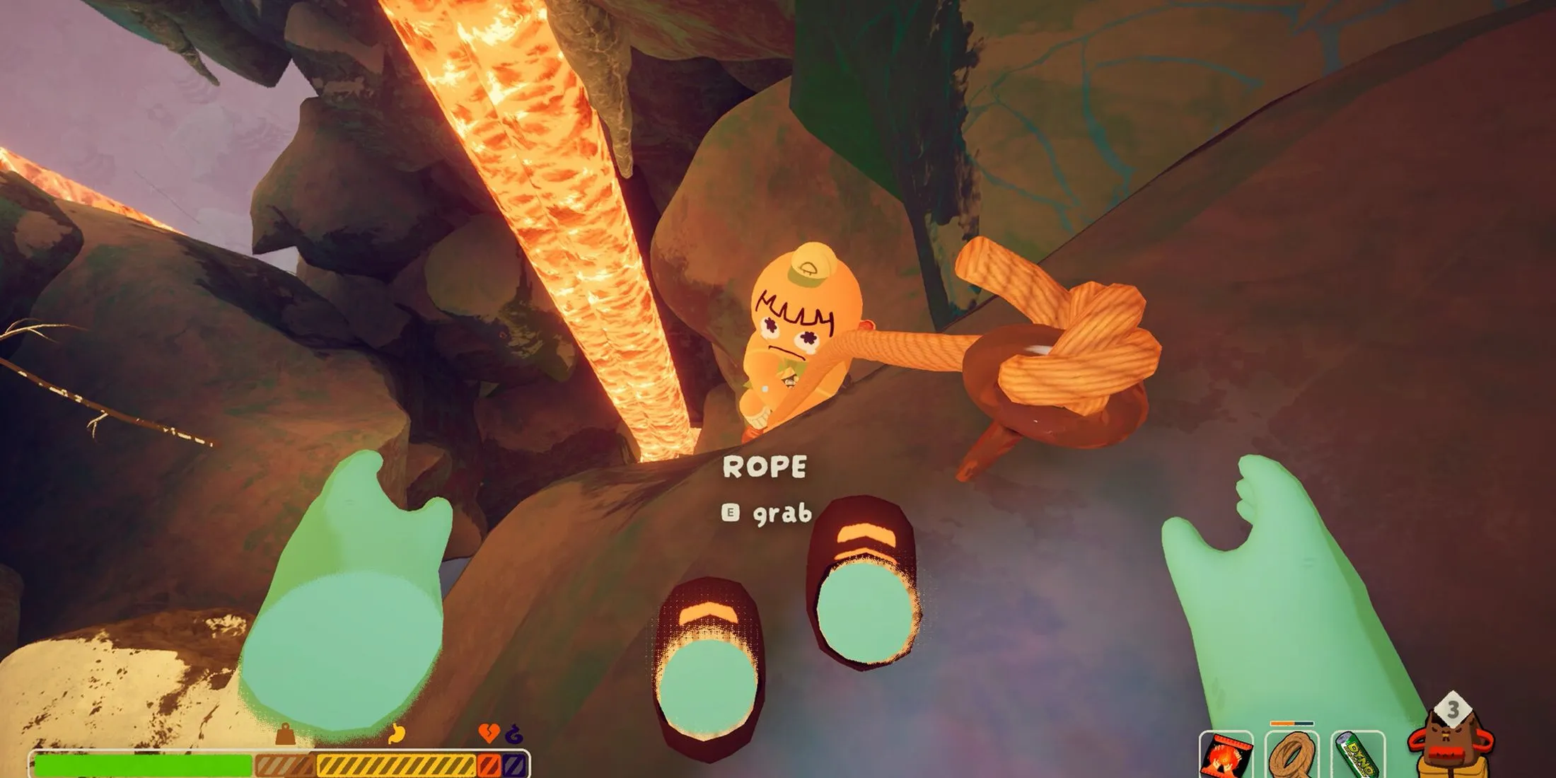 Dây thừng và thiết bị leo núi trong game PEAK, biểu tượng cho hành trình chinh phục đỉnh cao.