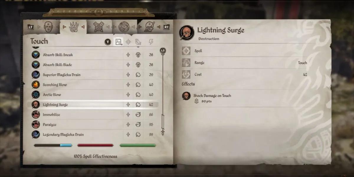 Đòn đánh sét cực mạnh từ phép Lightning Surge trong The Elder Scrolls IV Oblivion Remastered
