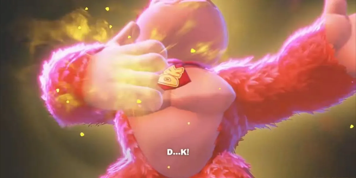 Donkey Kong dũng mãnh vỗ ngực, chuẩn bị kích hoạt sức mạnh Bananza Power bùng nổ