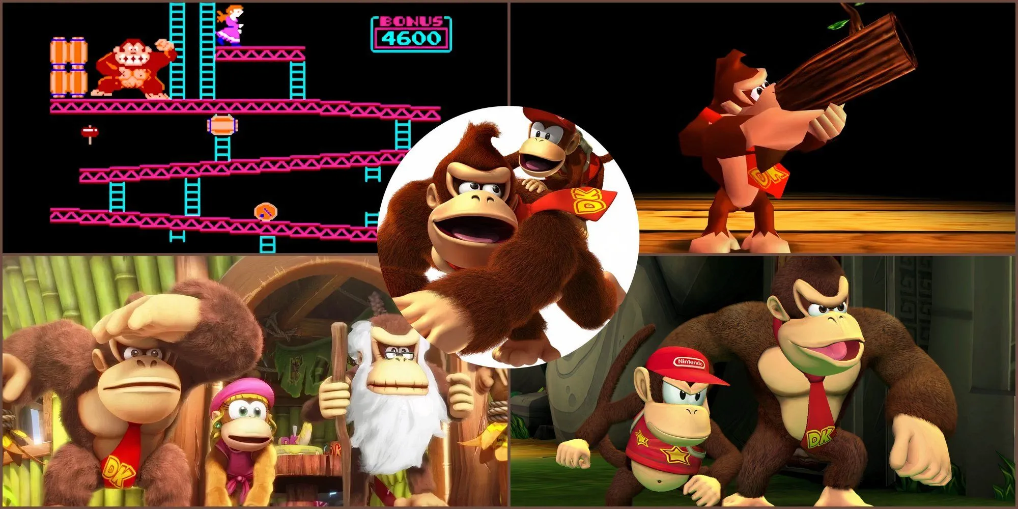 Donkey Kong và Diddy Kong trong các tựa game kinh điển, biểu tượng của dòng game phiêu lưu huyền thoại