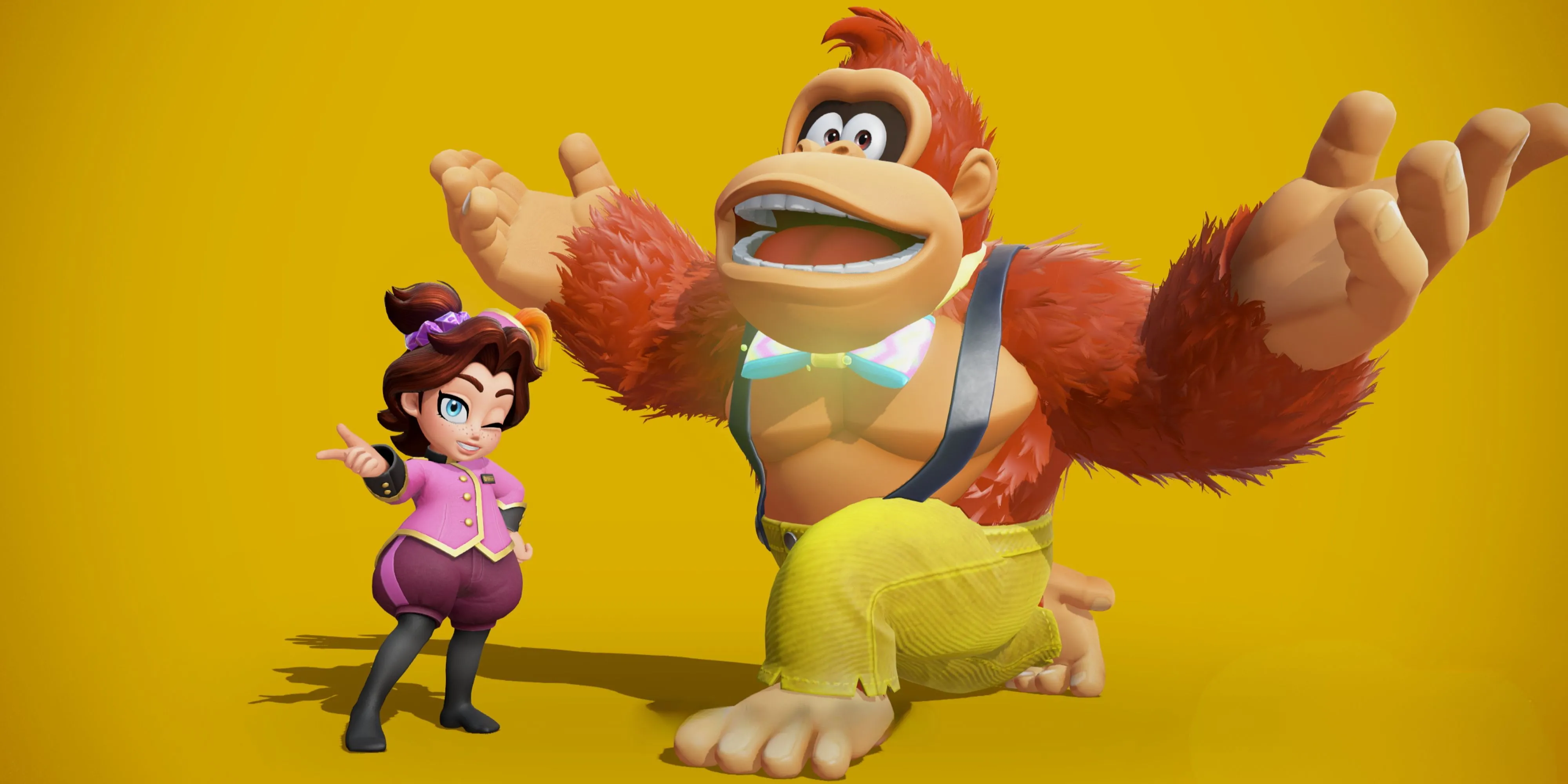 Donkey Kong và Pauline trong một cảnh game Donkey Kong Bananza