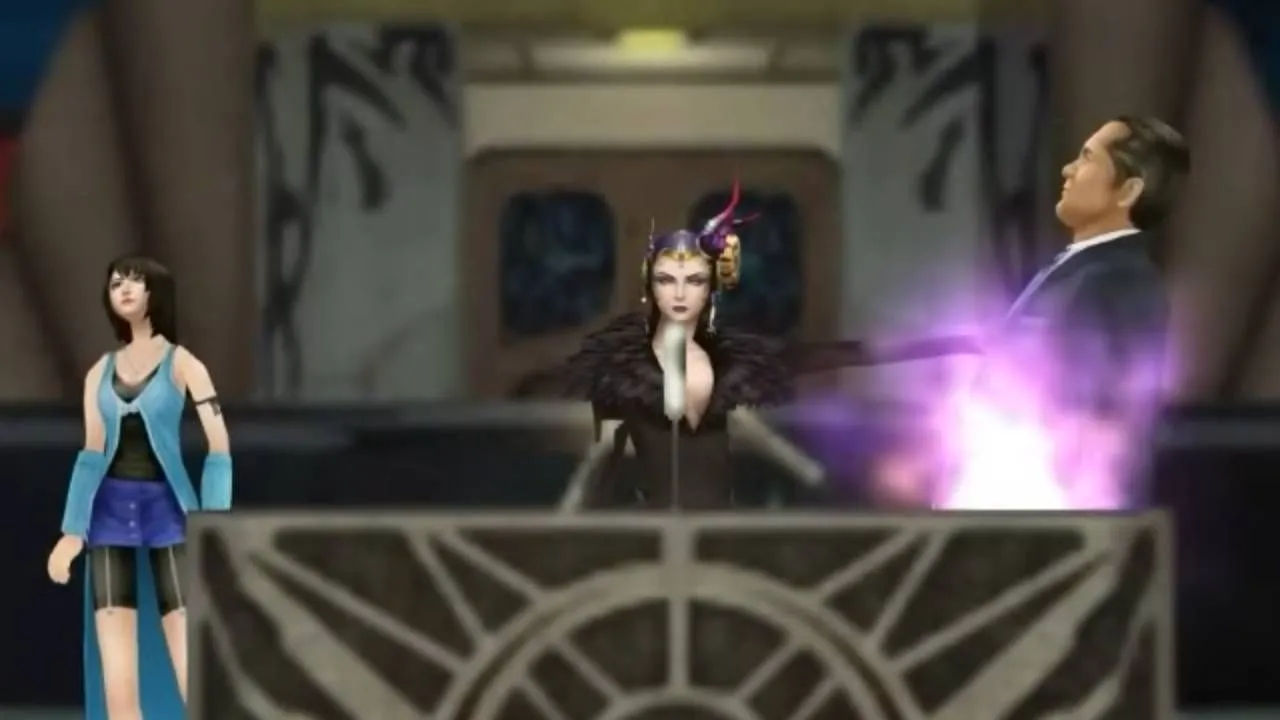 Edea giết chết Tổng thống Vinzer Deling trong Final Fantasy VIII