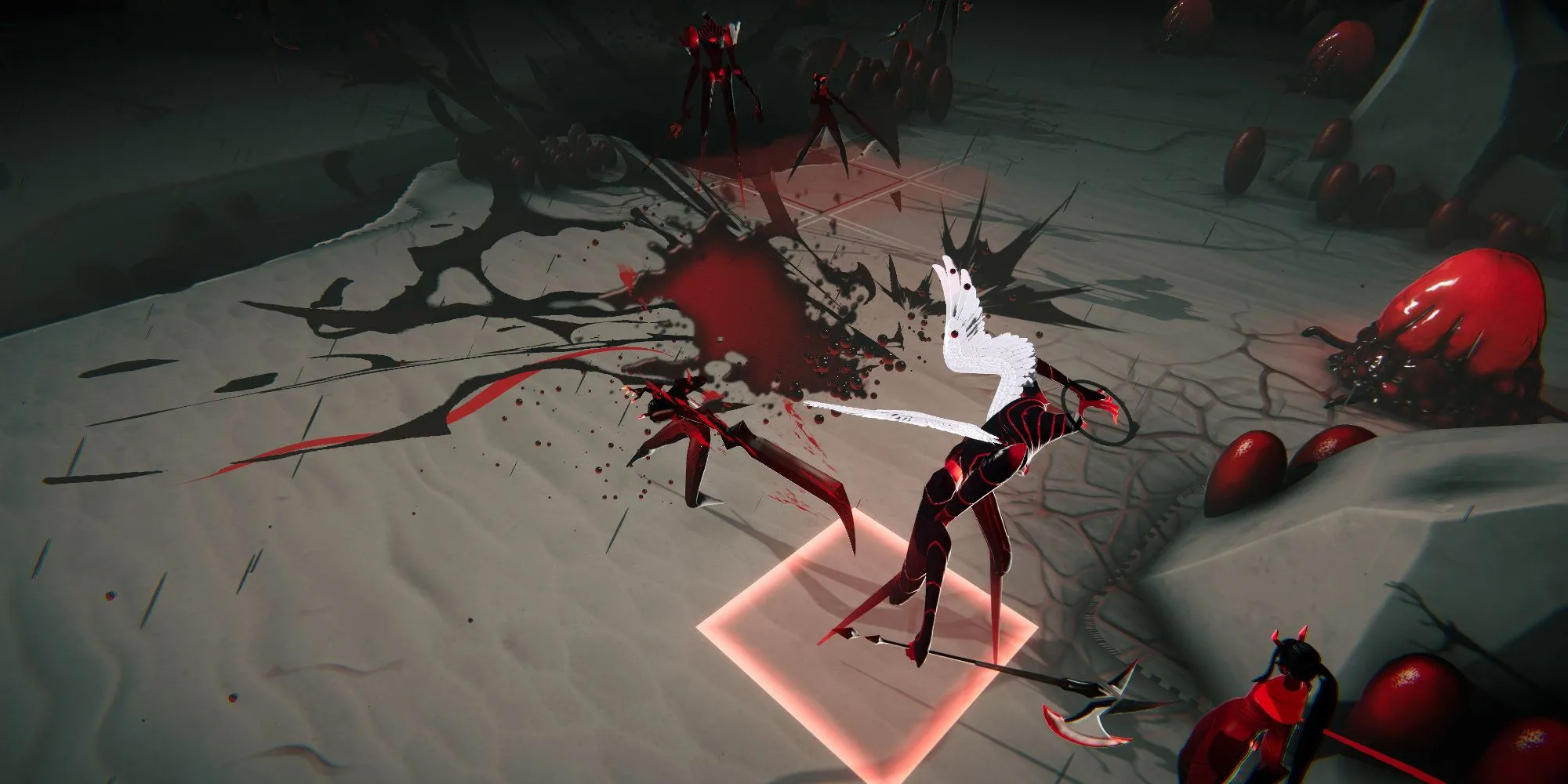 Ex Sanguis: Hiệu ứng kỹ năng đặc trưng trong thế giới đổ nát của game.
